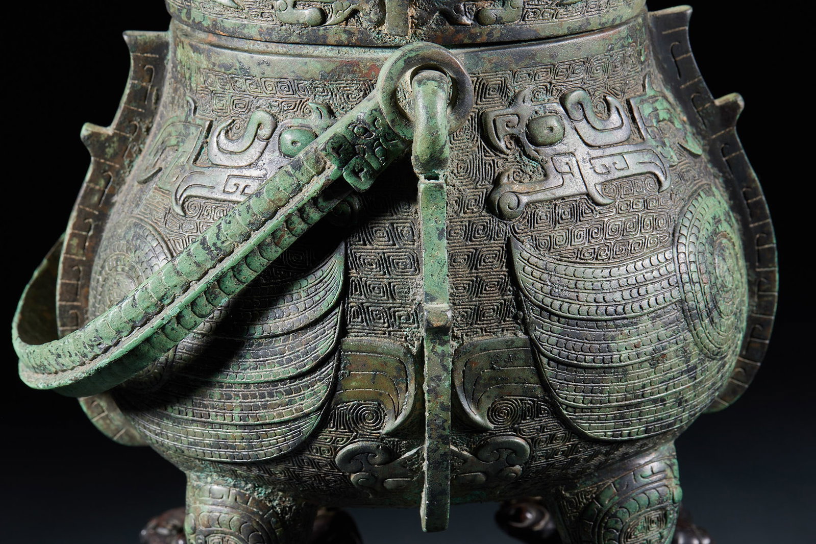 Pre-Ming Bronze Phoenix-handled Wine Vessel - 9