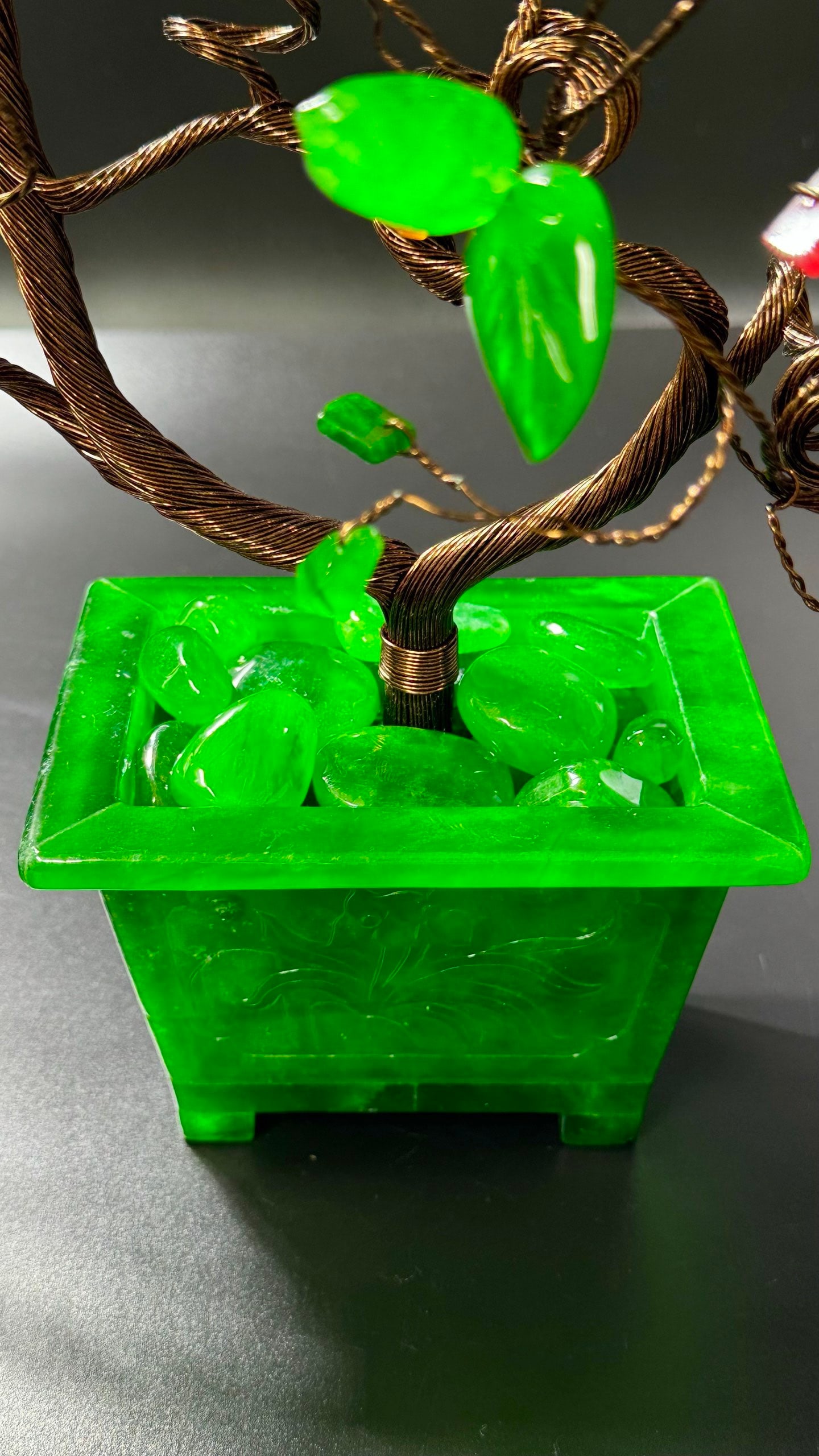 High-ice Jadeite Peach Bonsai - 7