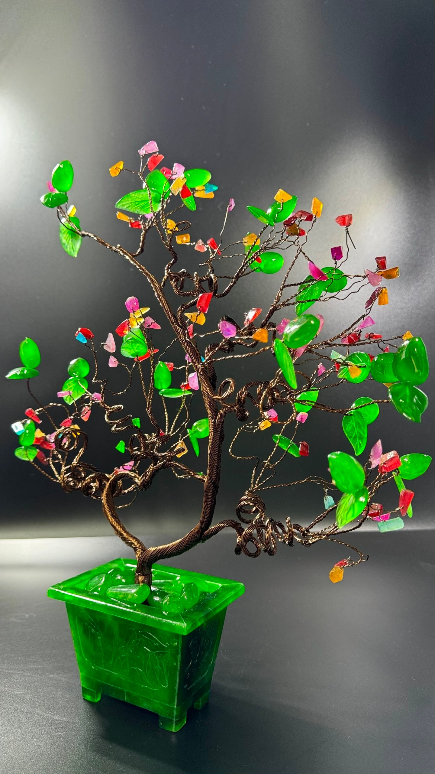 High-ice Jadeite Peach Bonsai - 8