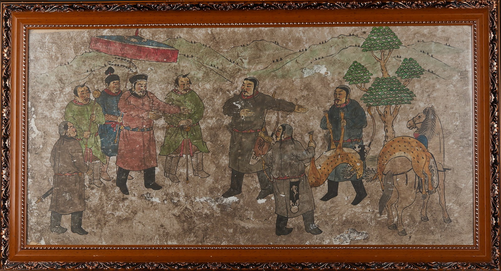 Khitan Mural Hunting Scene Framed Painting (1 of 8)