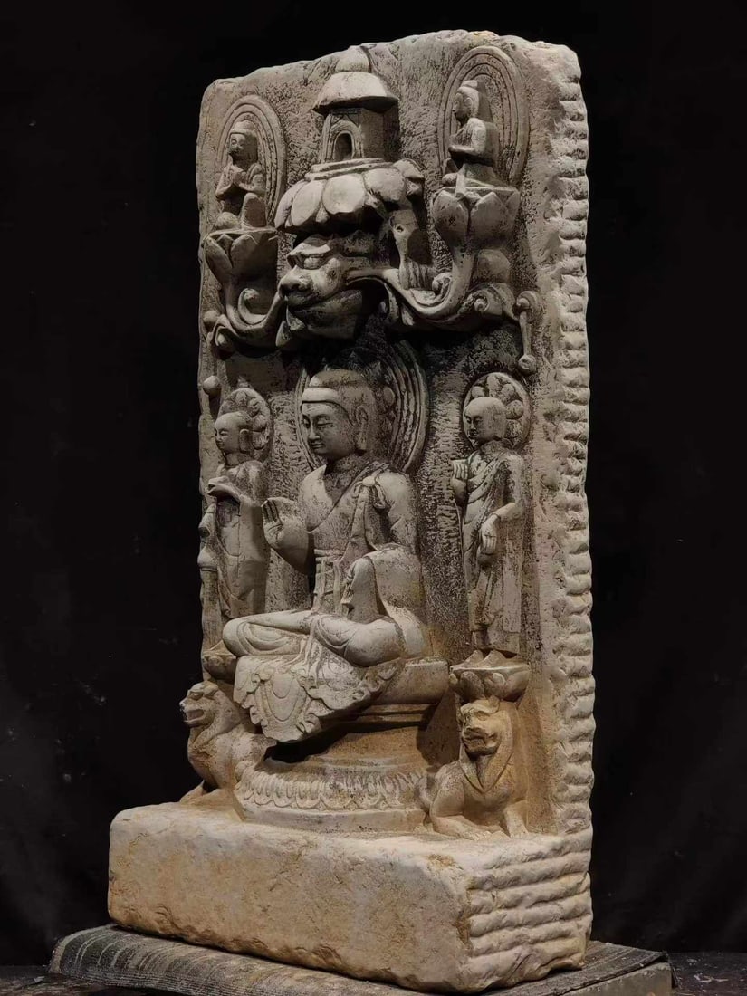 Bluestone Sakyamuni Buddha Niche - 5