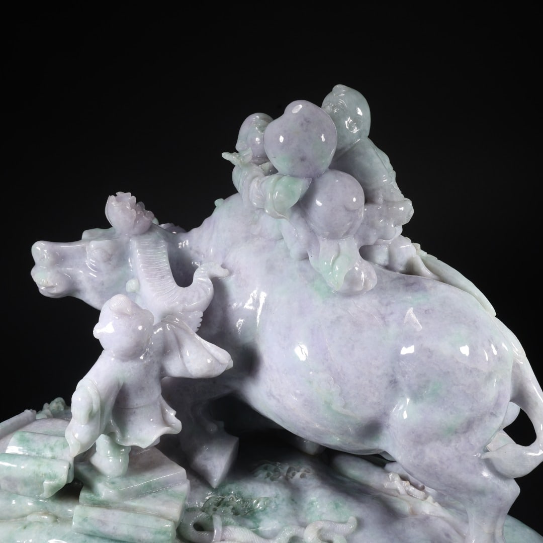Jadeite Three Boys Playing with Ox - 2