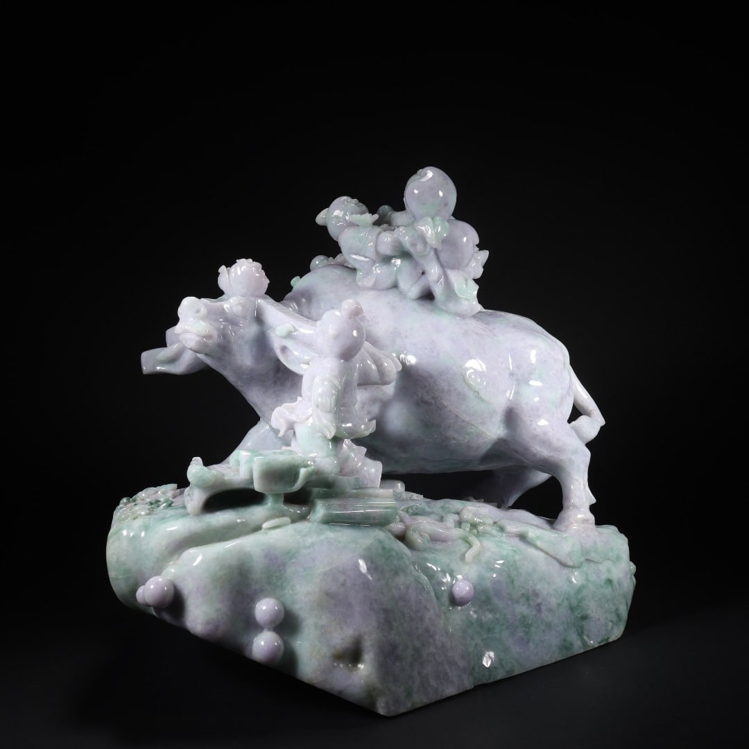 Jadeite Three Boys Playing with Ox - 3