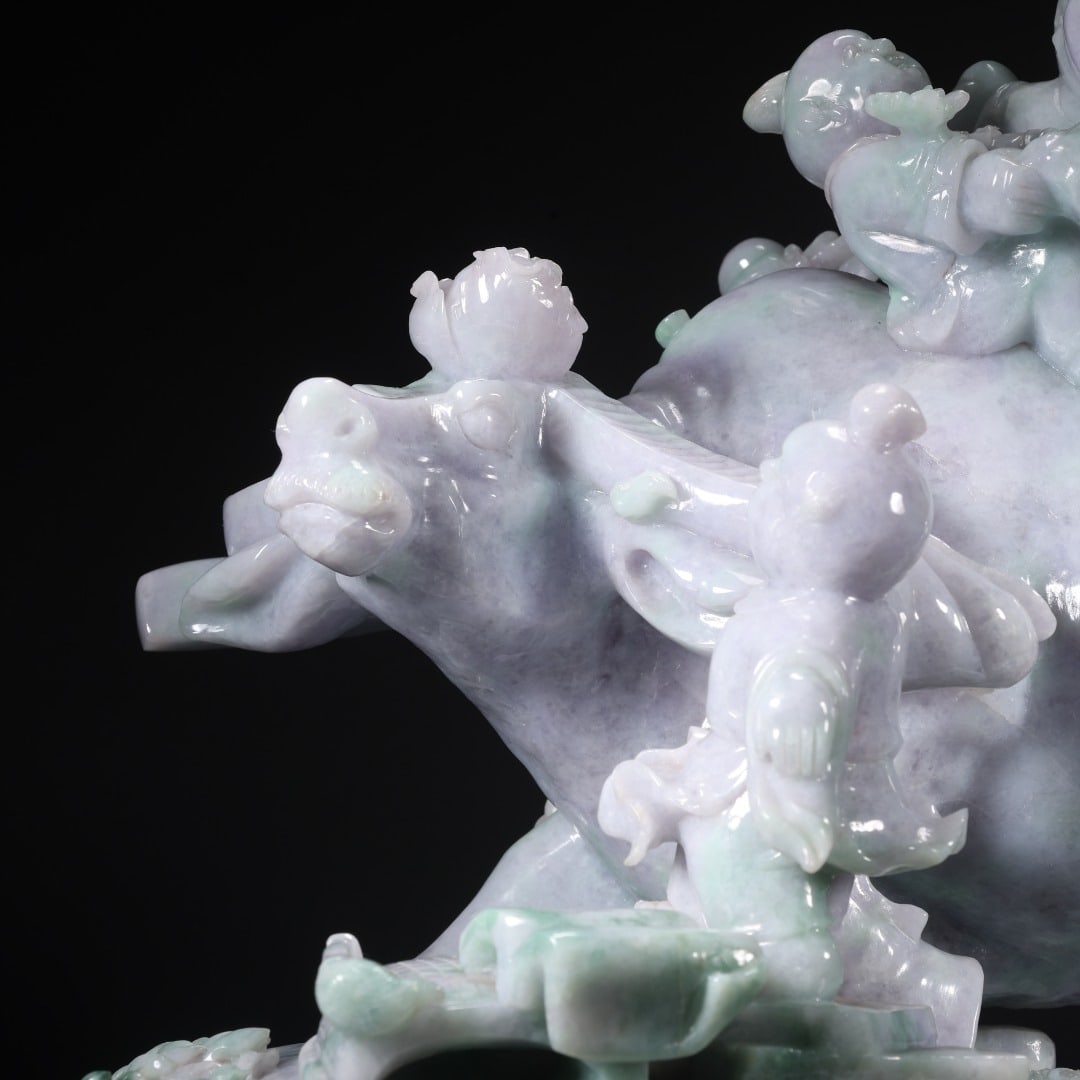Jadeite Three Boys Playing with Ox - 4