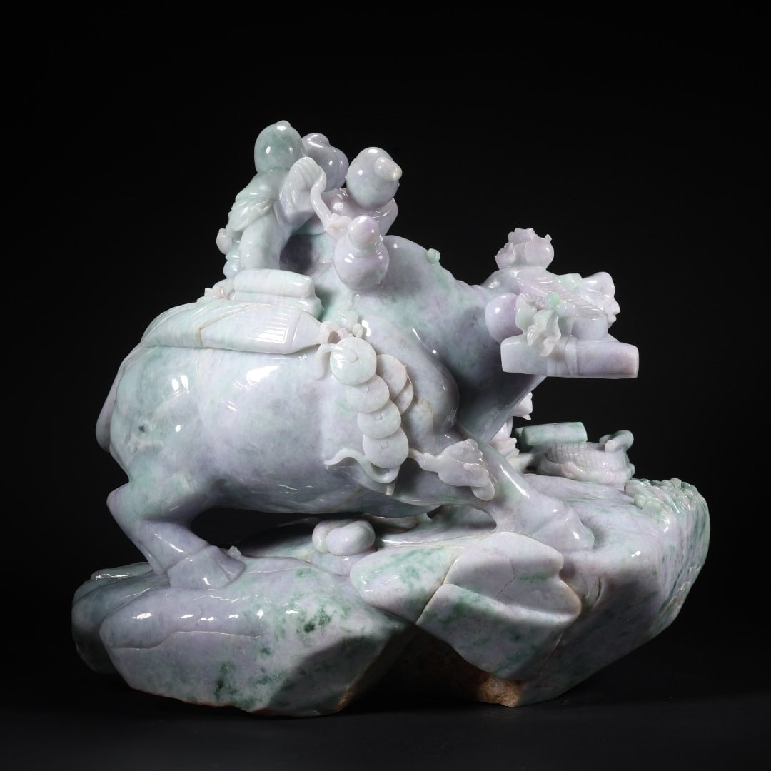 Jadeite Three Boys Playing with Ox - 7