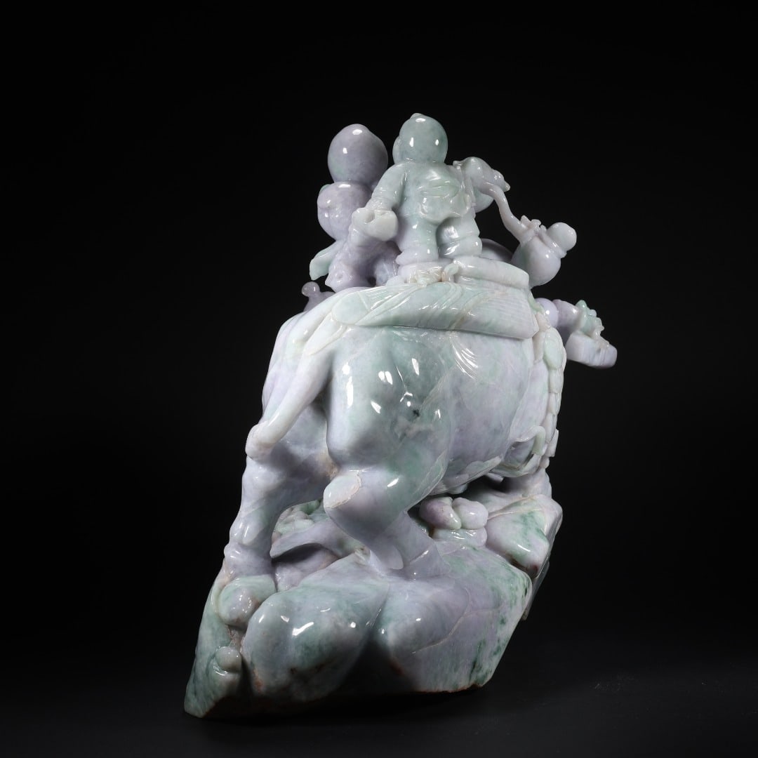 Jadeite Three Boys Playing with Ox - 8