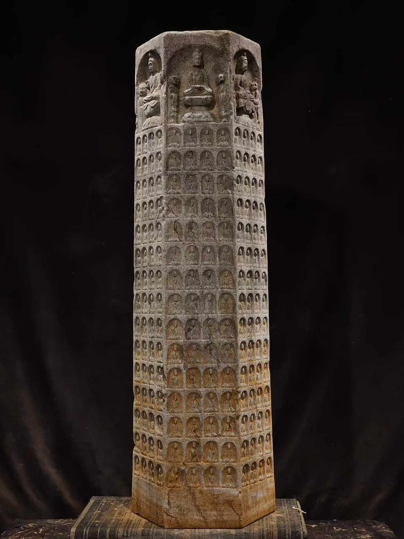 Bluestone Thousand-Buddha Pillar (1 of 6)