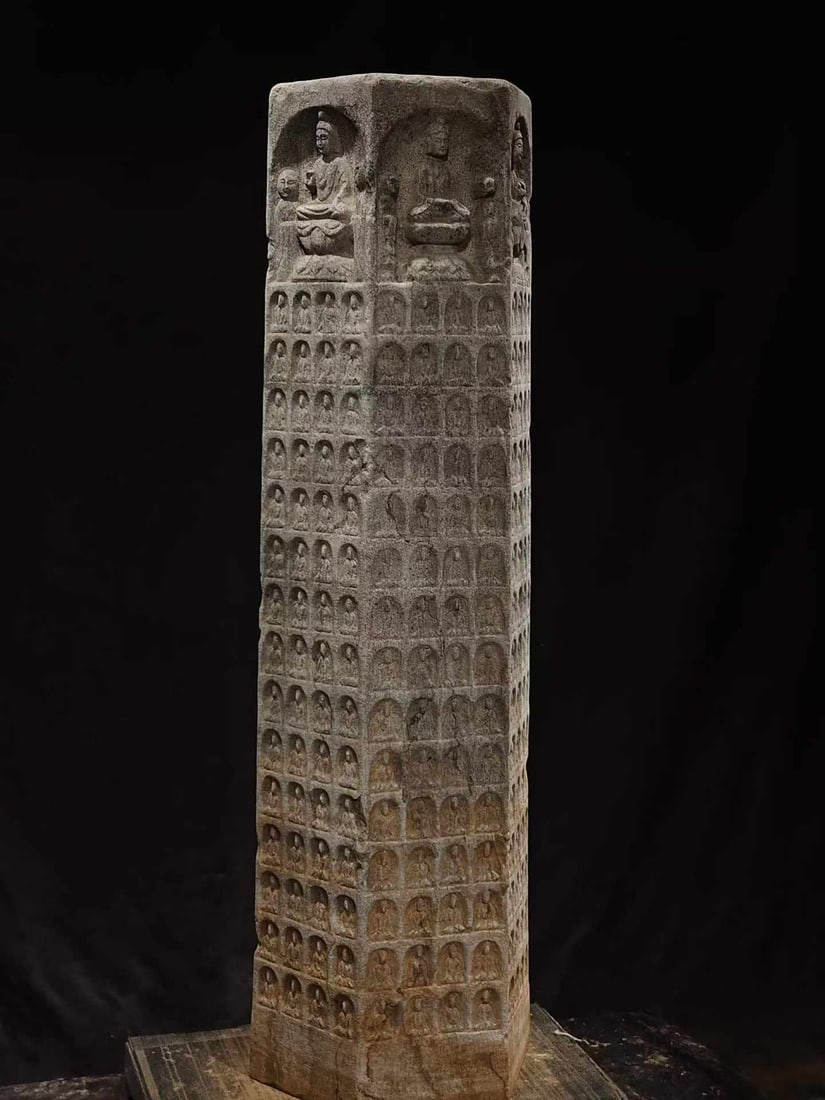 Bluestone Thousand-Buddha Pillar - 3