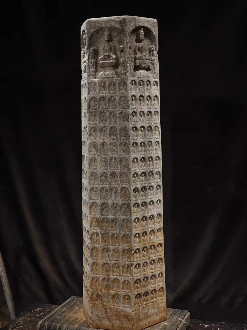 Bluestone Thousand-Buddha Pillar - 5