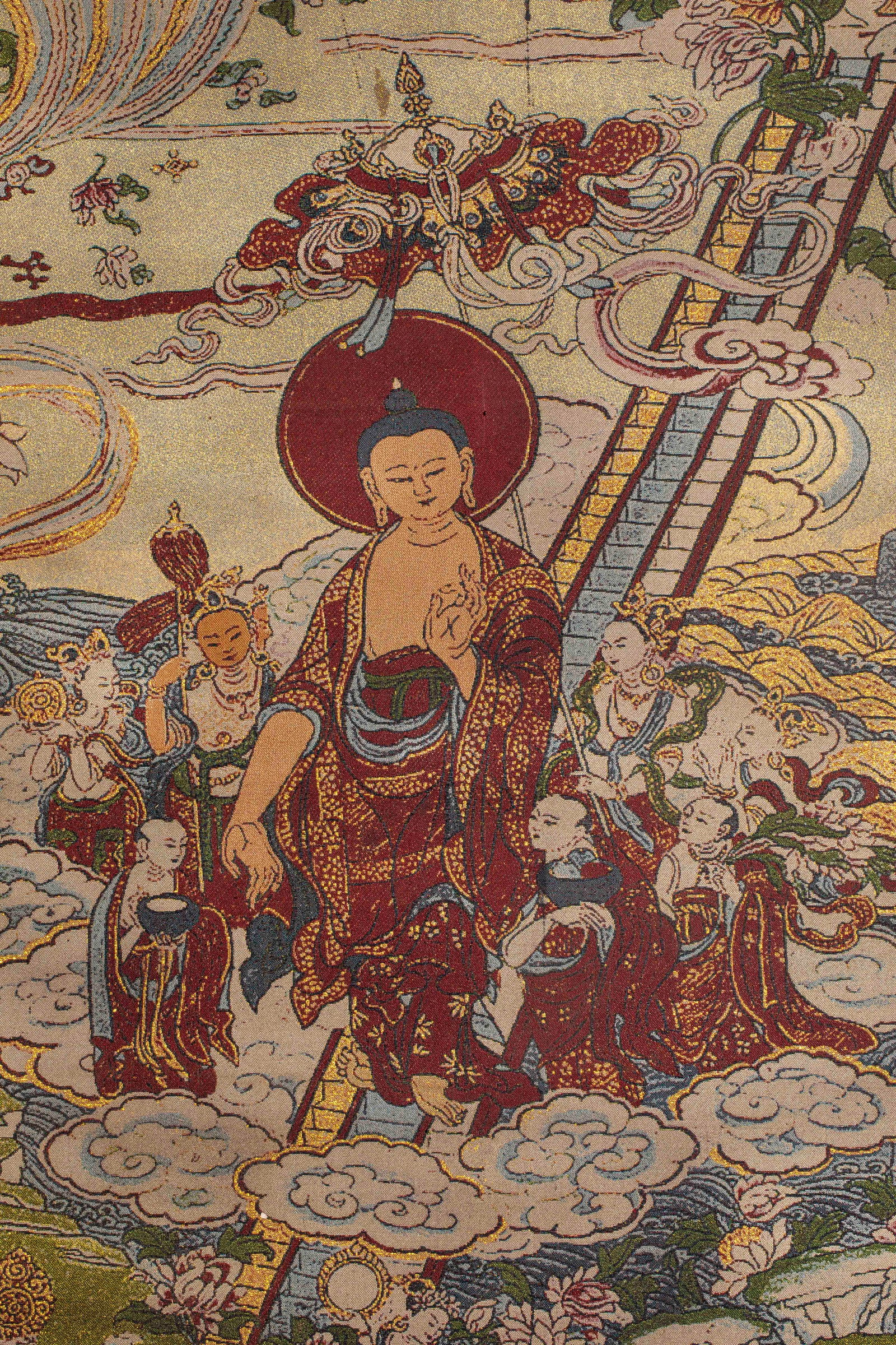Pre-Ming Kesi Tapestry Hanging Scroll: Sakyamuni Preaching - 4
