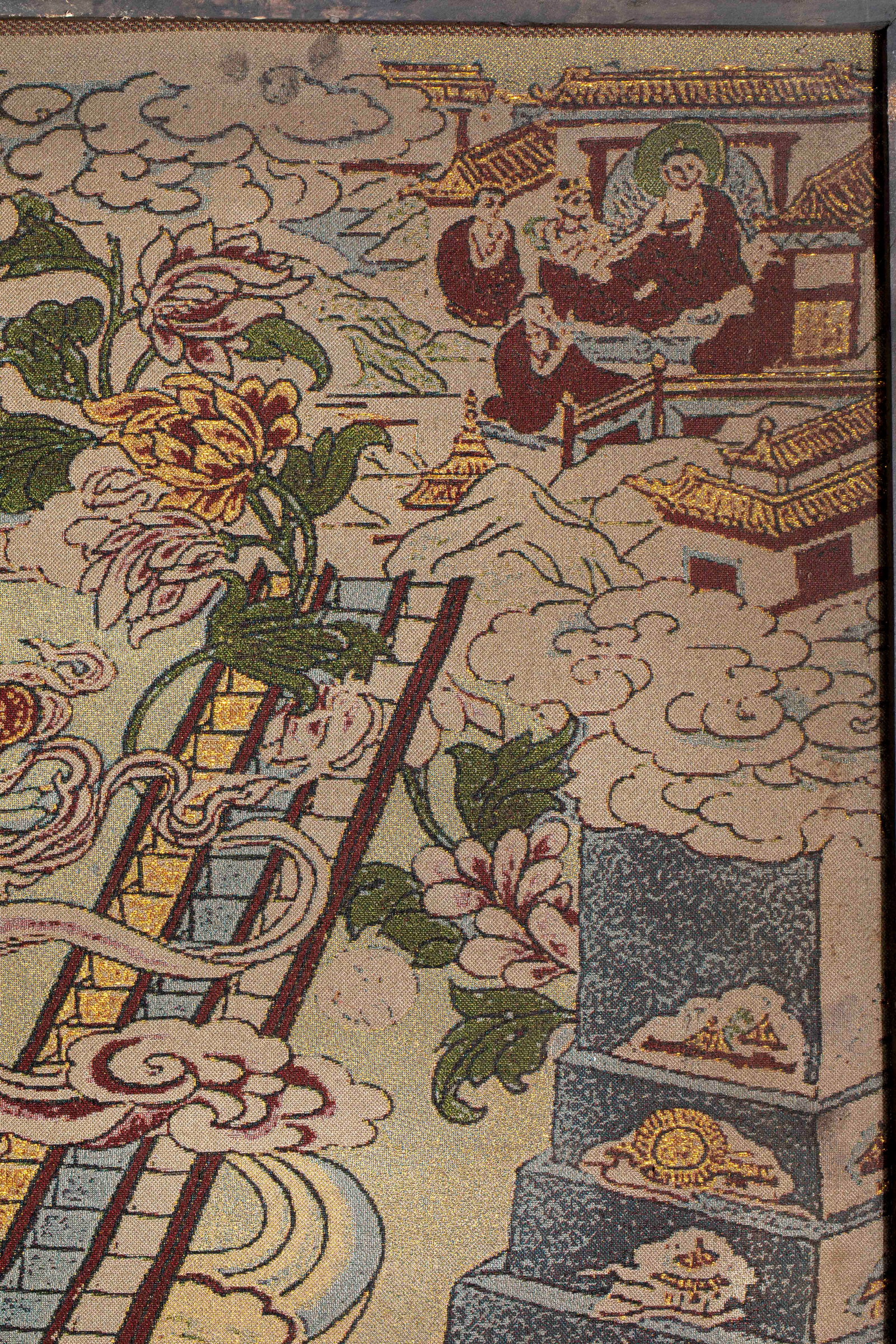 Pre-Ming Kesi Tapestry Hanging Scroll: Sakyamuni Preaching - 7