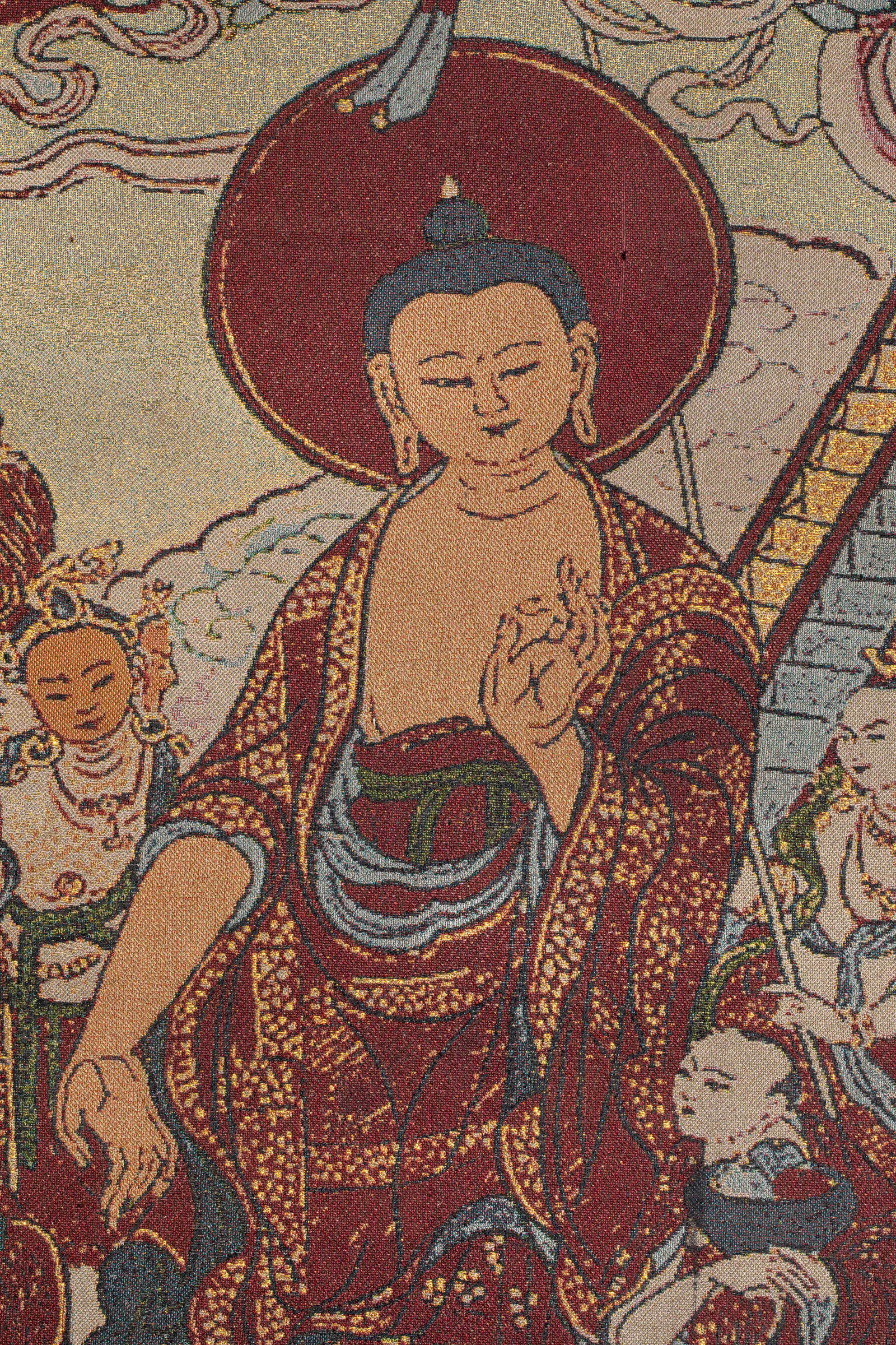 Pre-Ming Kesi Tapestry Hanging Scroll: Sakyamuni Preaching - 9