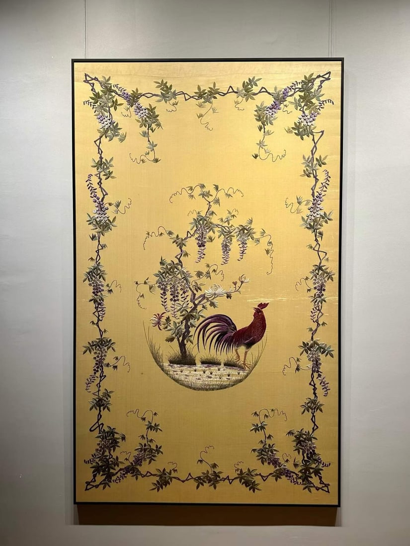 Late Qing Embroidery Great Auspiciousness: Late Qing Great Auspicious Embroidery, L193cm W116cm