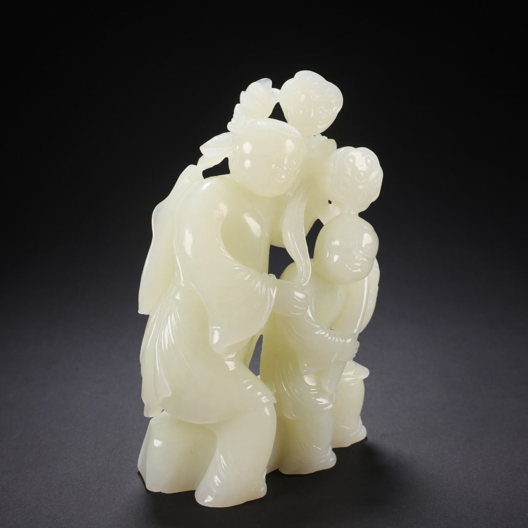 Hetian Jade He-He Two Immortals - 2