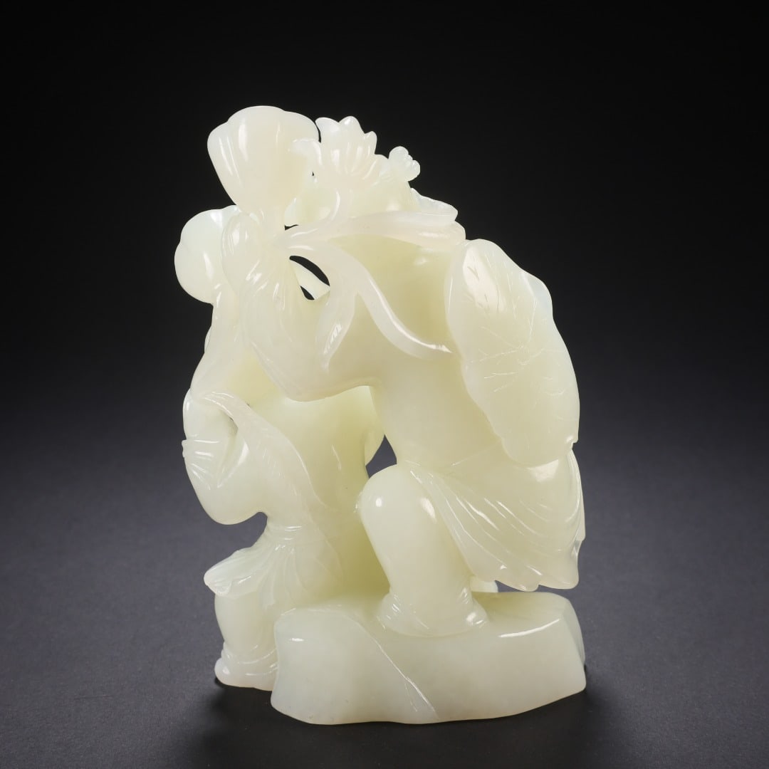 Hetian Jade He-He Two Immortals - 5