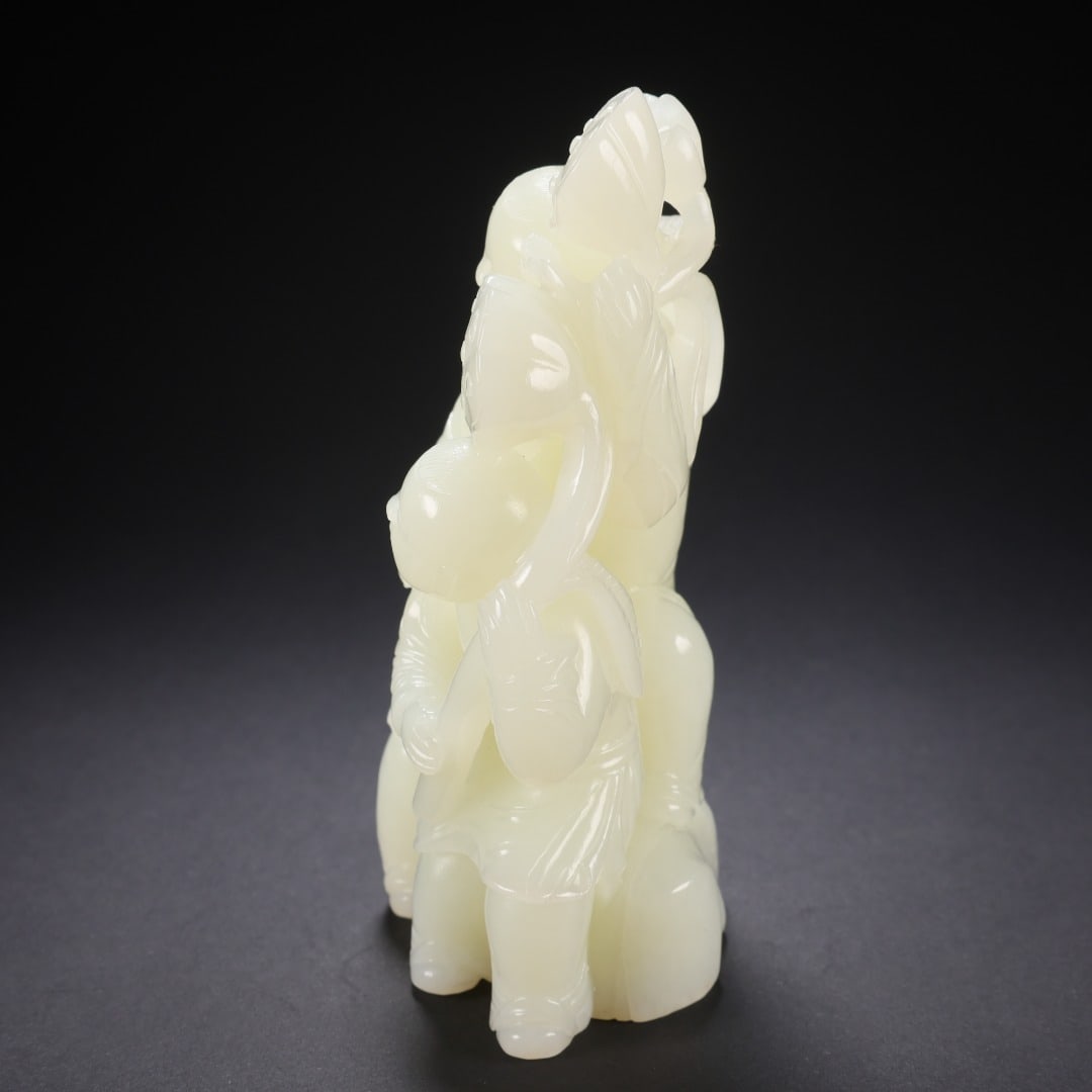 Hetian Jade He-He Two Immortals - 7