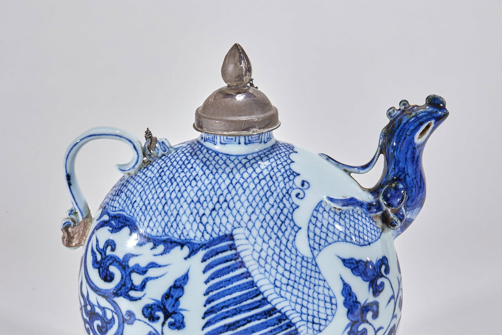 Blue and White Phoenix-Head Pot - 12