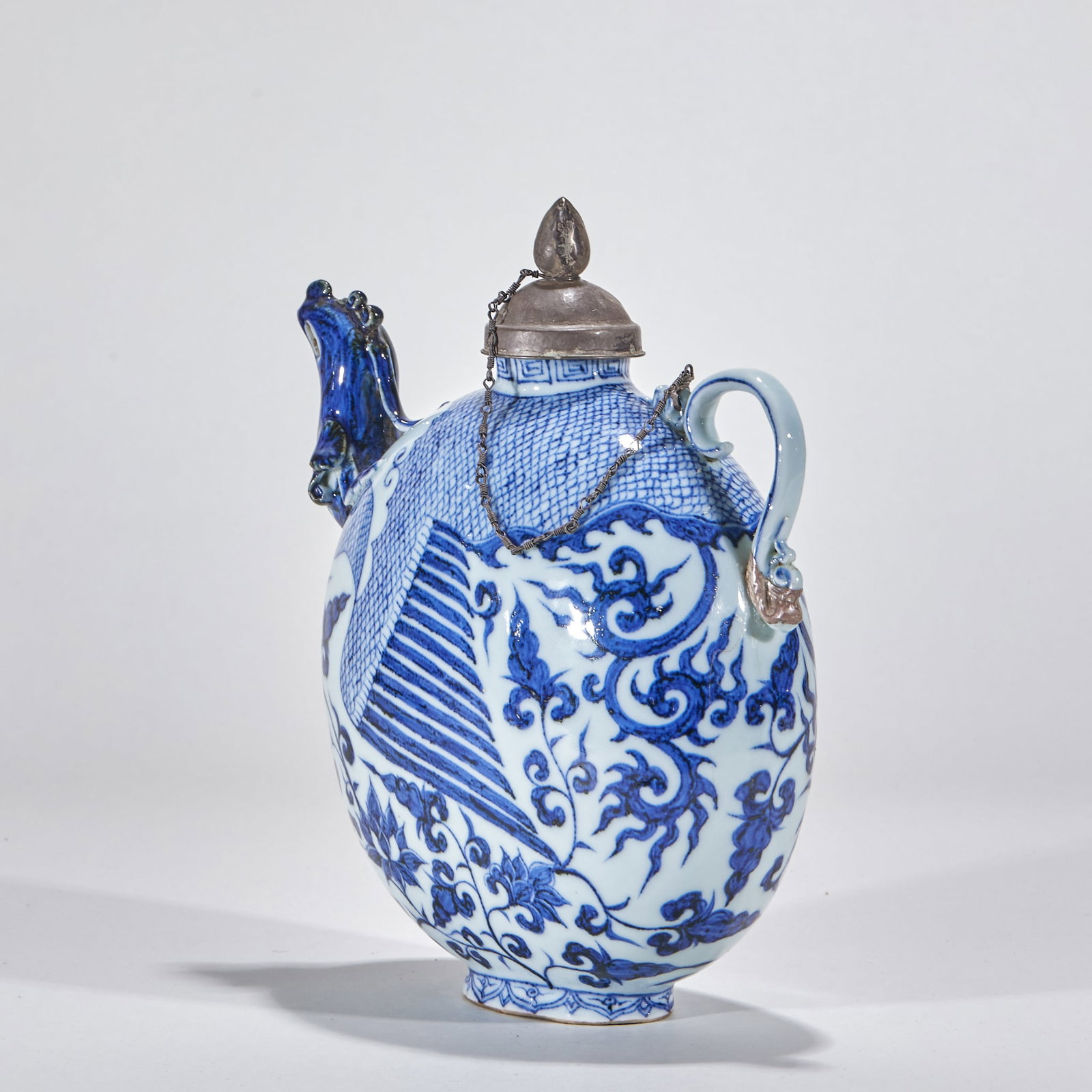 Blue and White Phoenix-Head Pot - 9