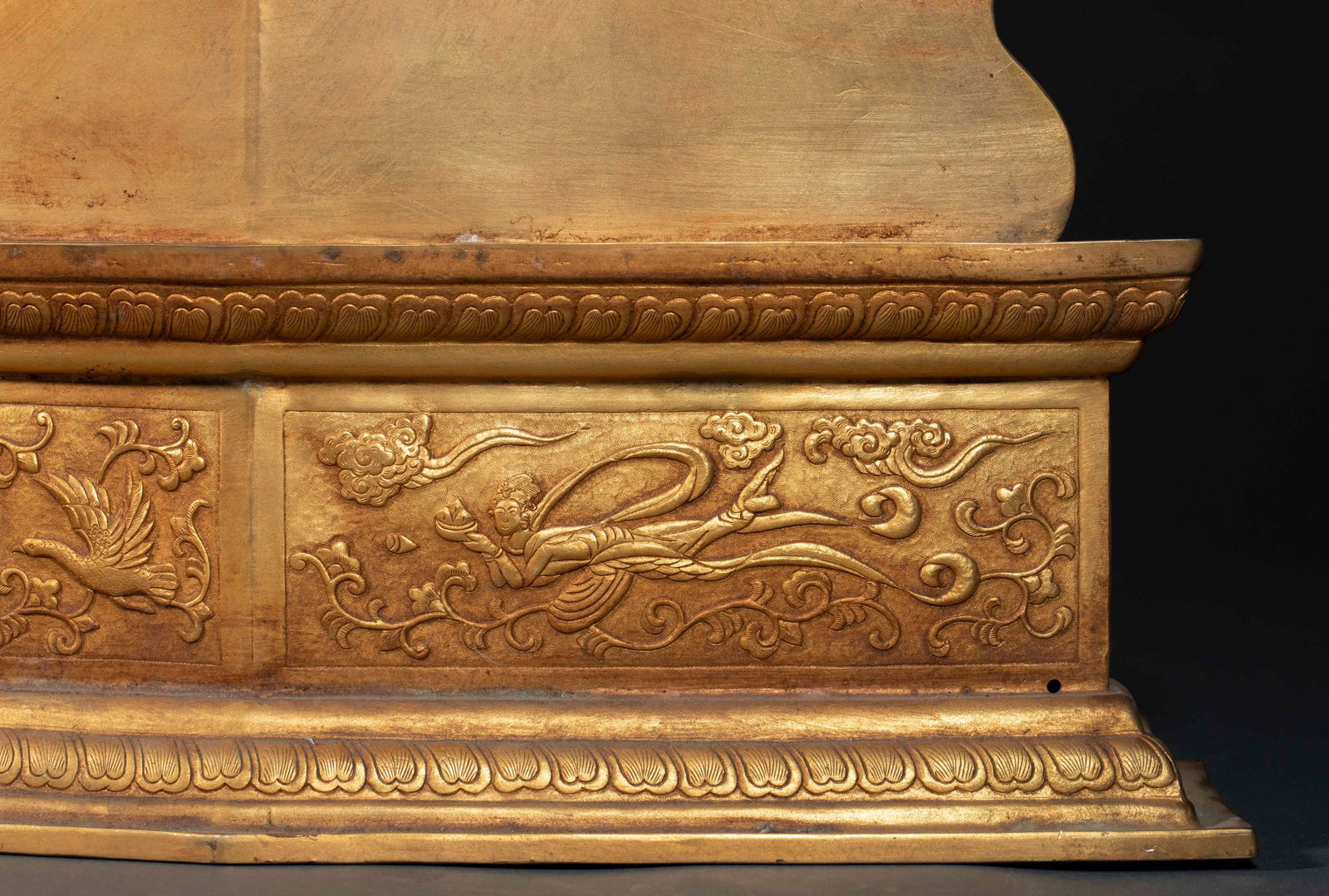Qing Gilt Bronze Three-Buddha Screen - 10