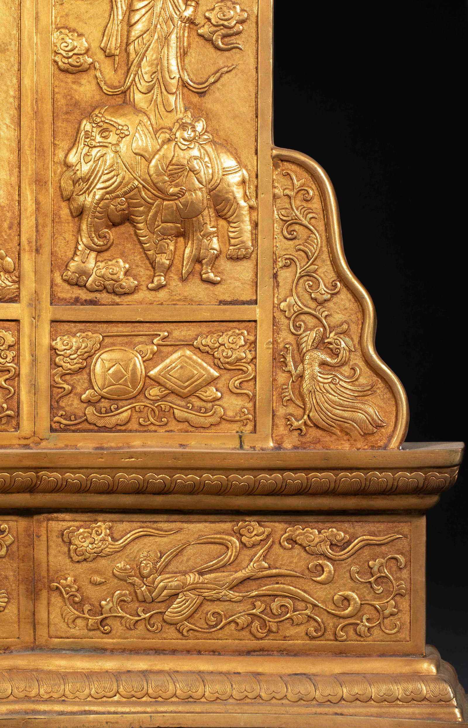 Qing Gilt Bronze Three-Buddha Screen - 3