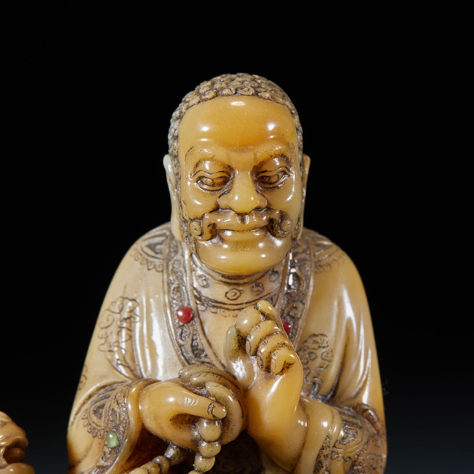 Shoushan Stone Laughing Arhat - 2