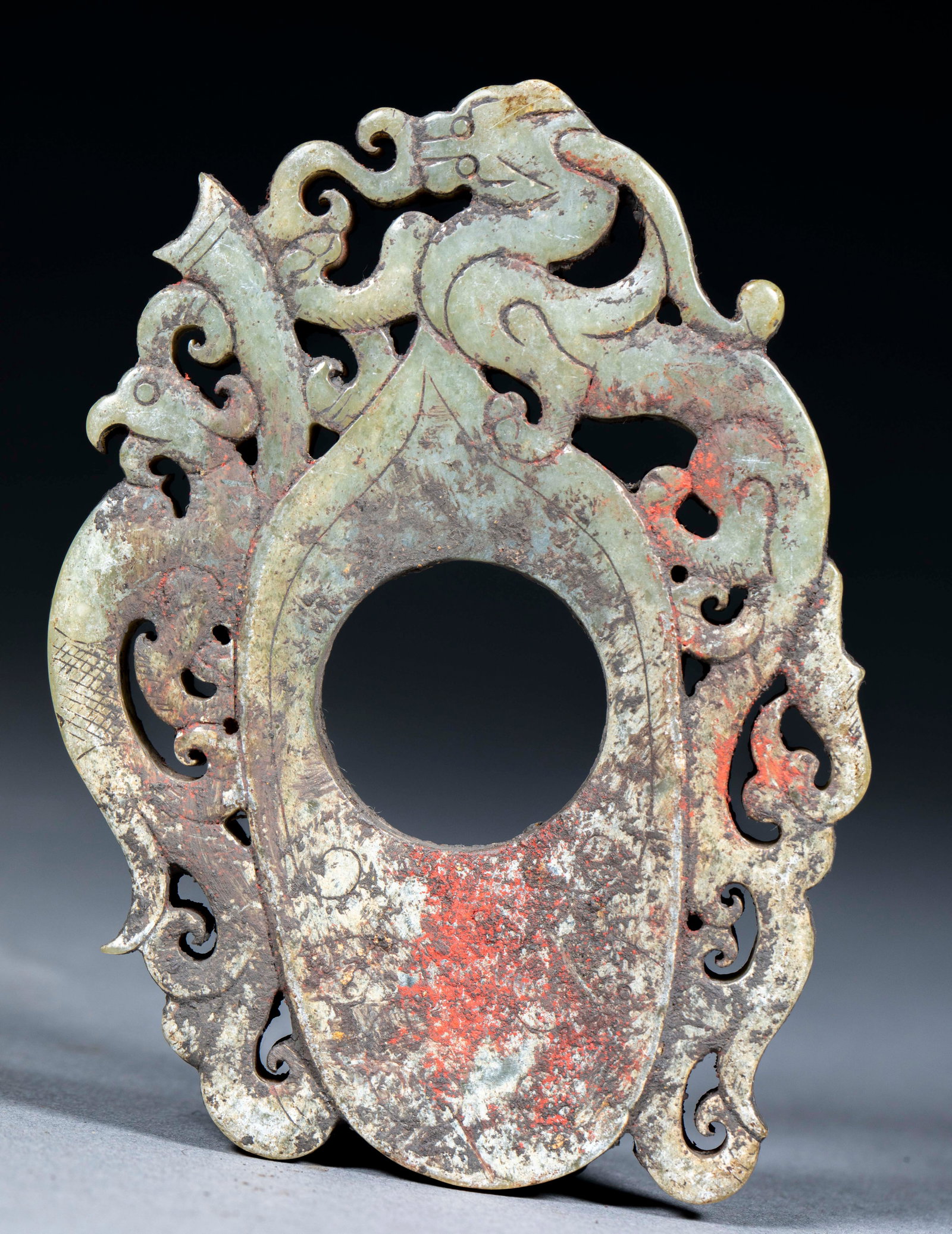 Openwork Dragon-Phoenix Heart Pendant - 7