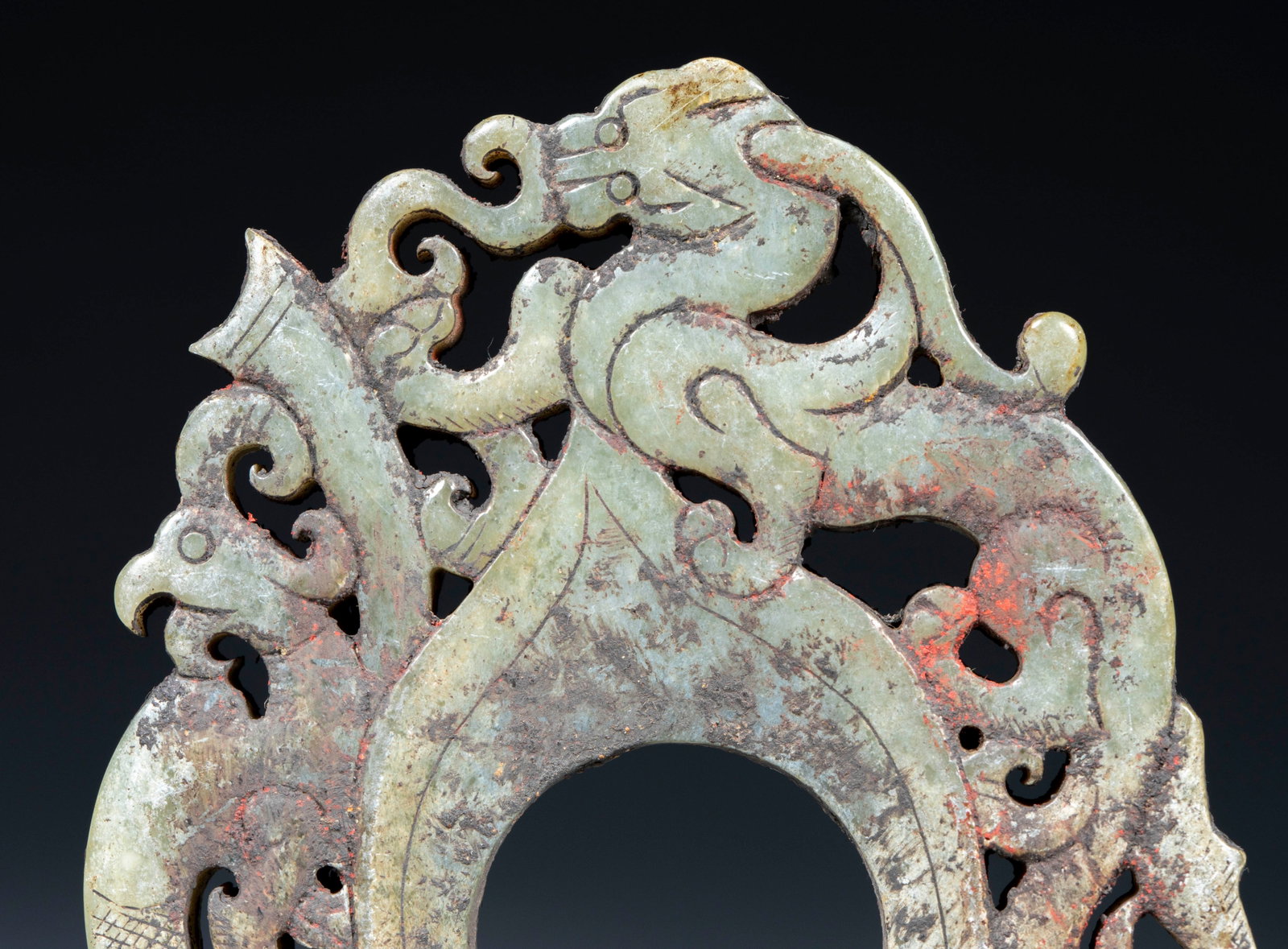 Openwork Dragon-Phoenix Heart Pendant - 8