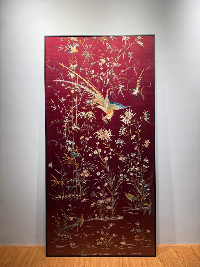 Late Qing Cantonese Embroidery Bright Future: Late Qing Bright Future Cantonese Embroidery, L215cm W107cm