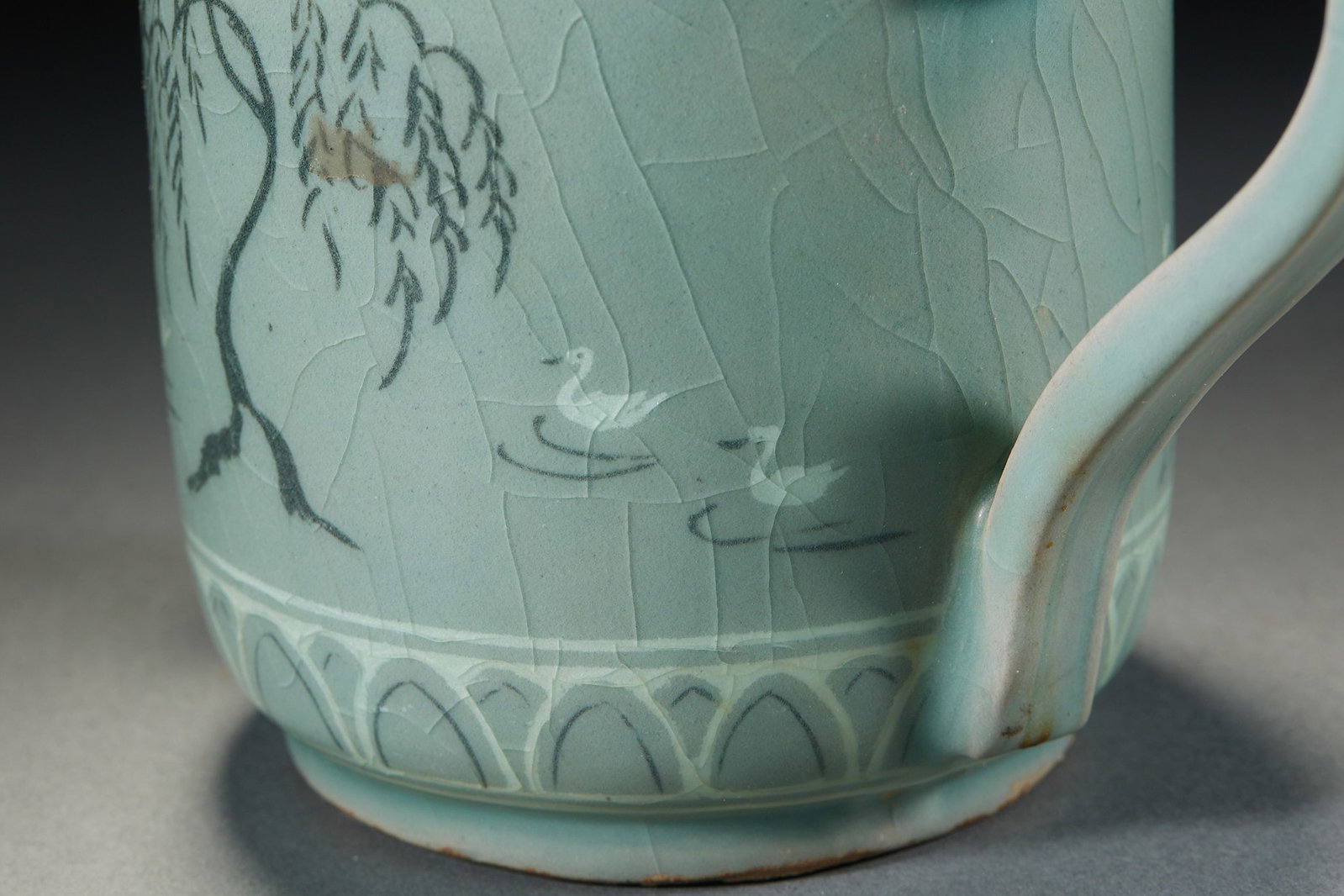 Celadon Flower and Bird Ewer - 11