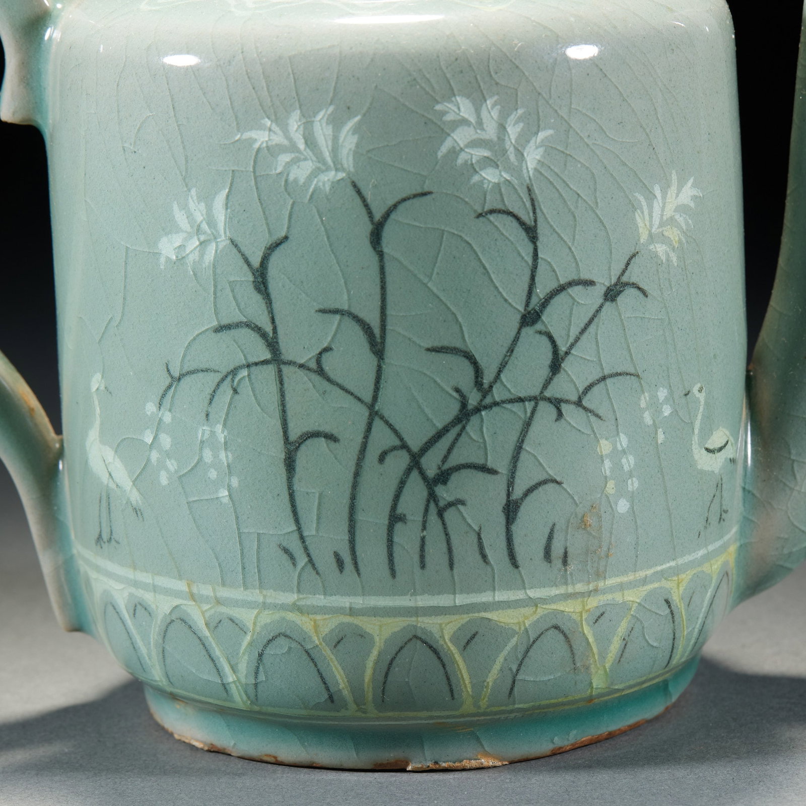 Celadon Flower and Bird Ewer - 13