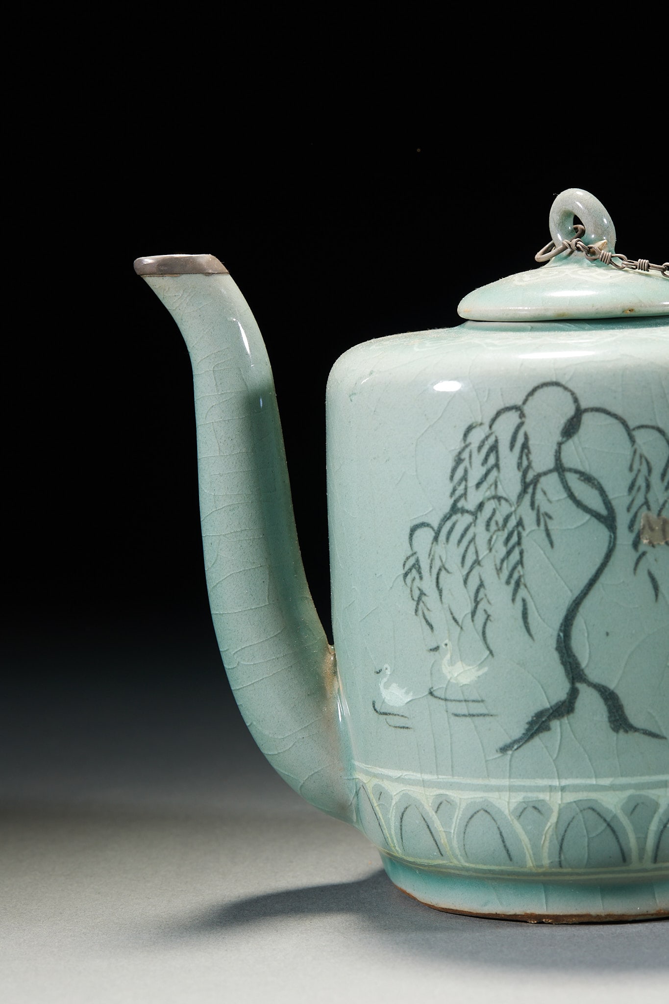Celadon Flower and Bird Ewer - 8