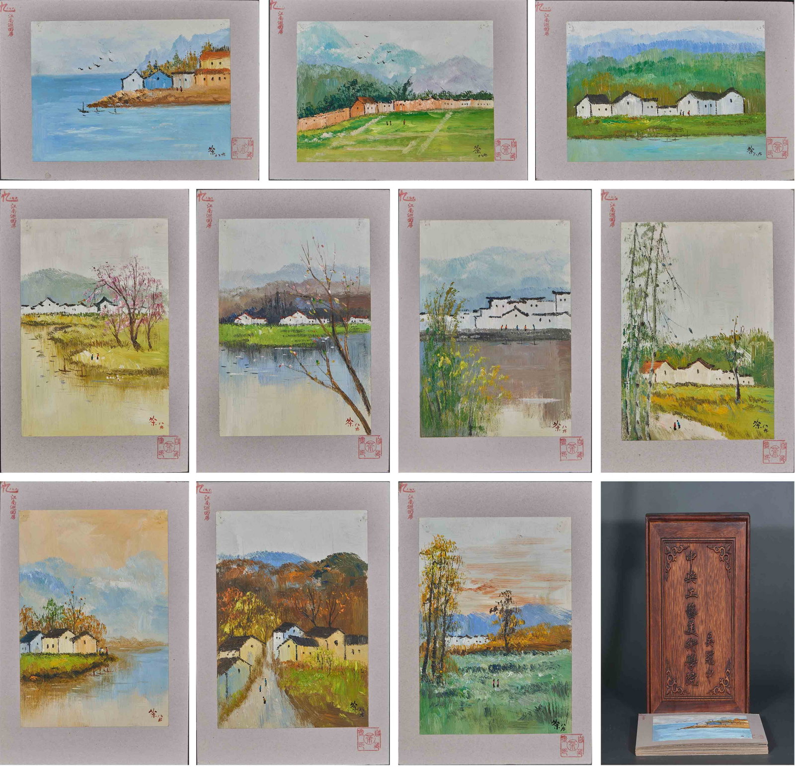 Wu Guanzhong Oil Paintings (10 Pieces) (1 of 13)