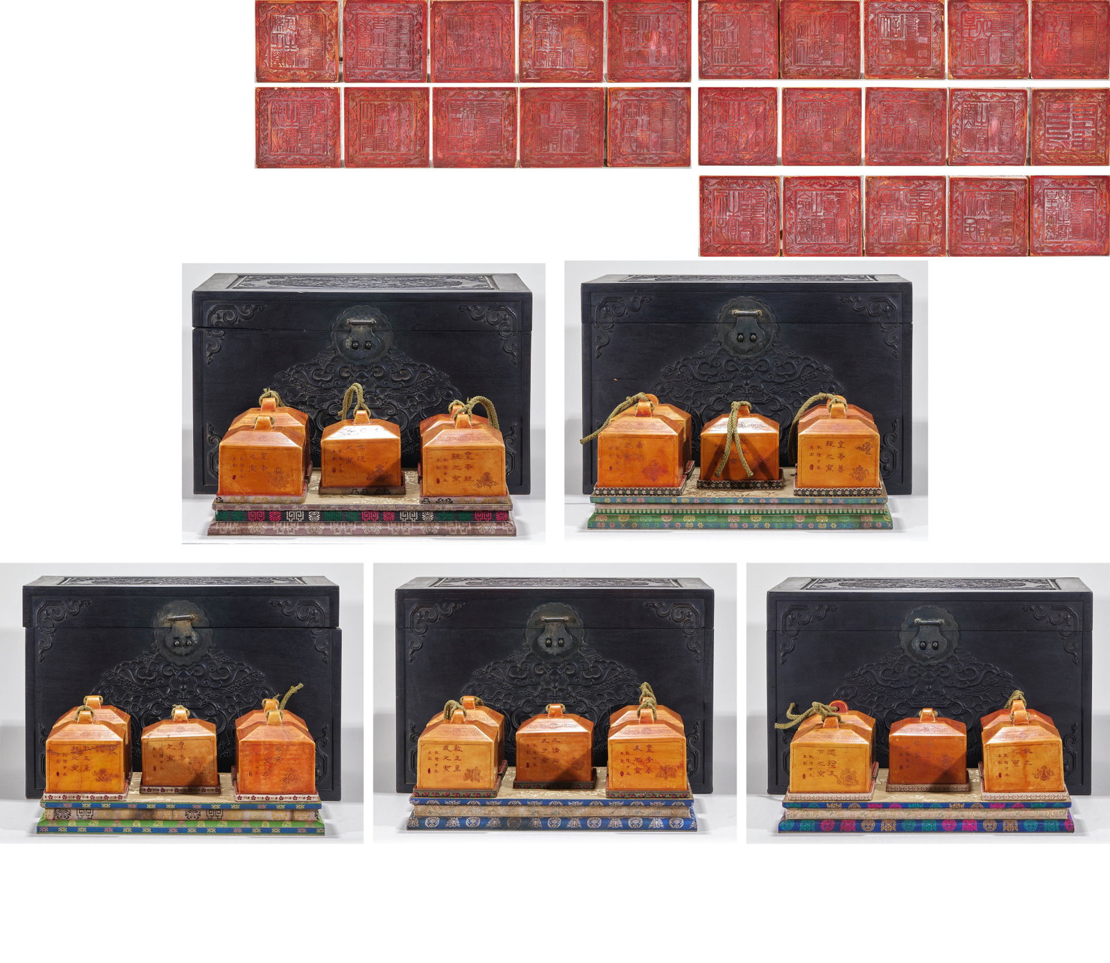 Qianlong Marked Stone Carving Twenty-Five Treasures: Single Qianlong Imperial Stone Seal, H10cm L10.5cm W10.5cm, 2443g