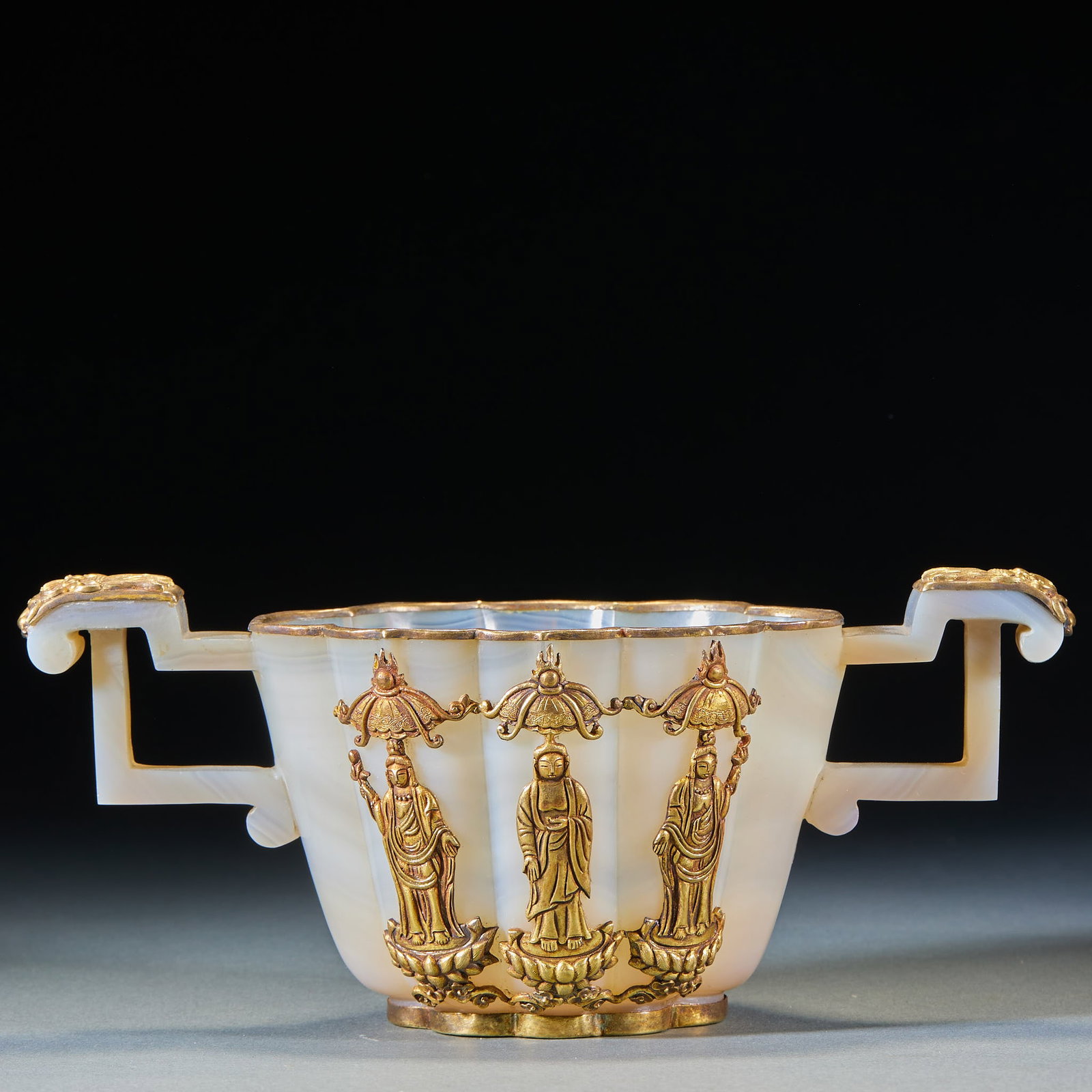 Pre-Ming Agate Double-Lion-Handle Cup - 6