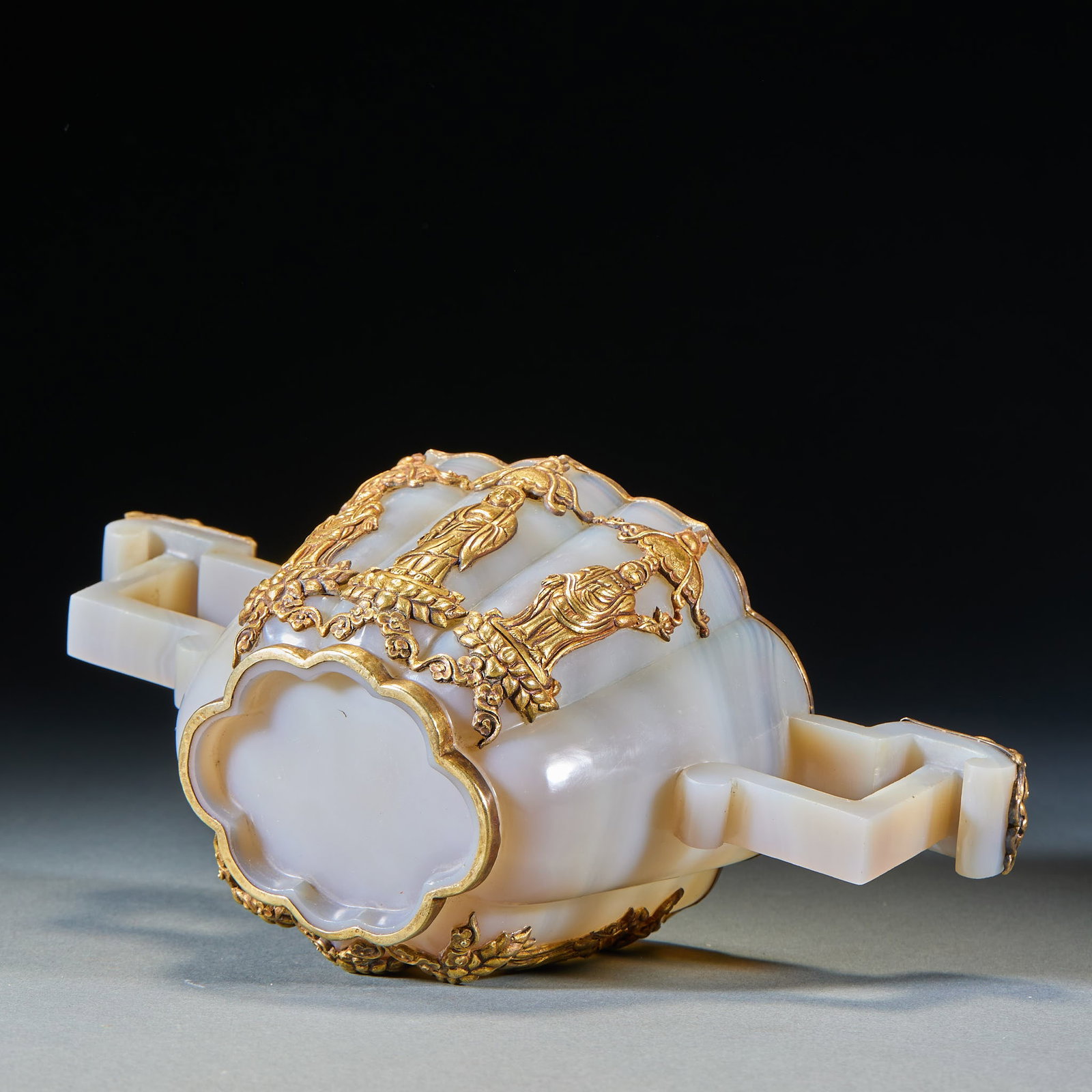 Pre-Ming Agate Double-Lion-Handle Cup - 8