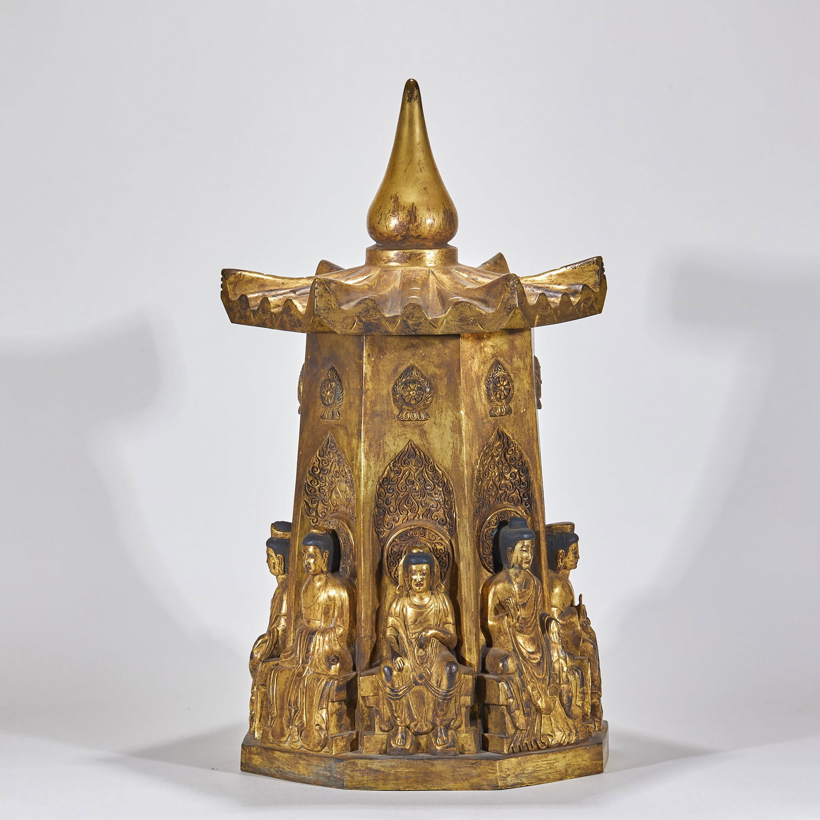 Gilt Bronze Sakyamuni Stupa - 4
