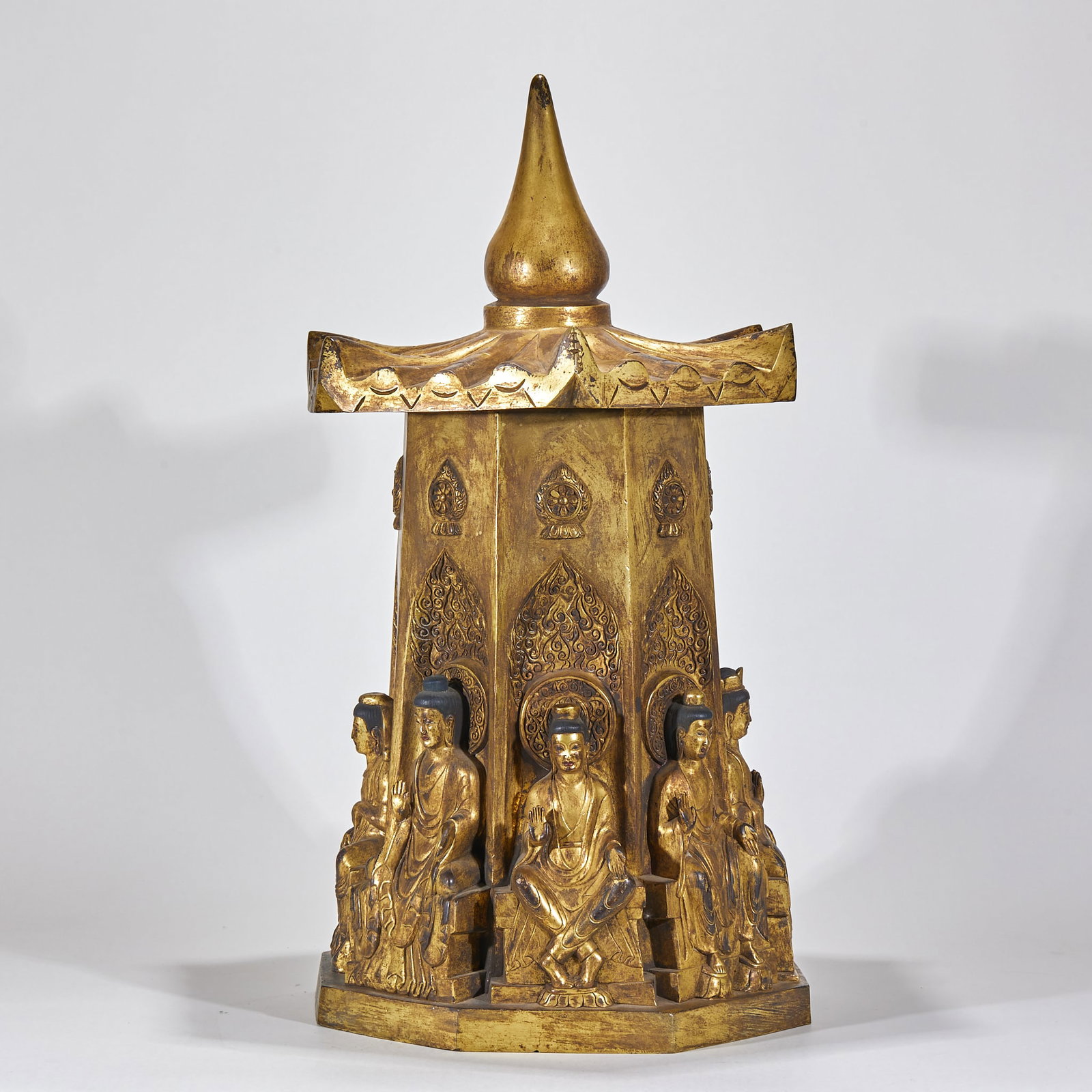 Gilt Bronze Sakyamuni Stupa - 7