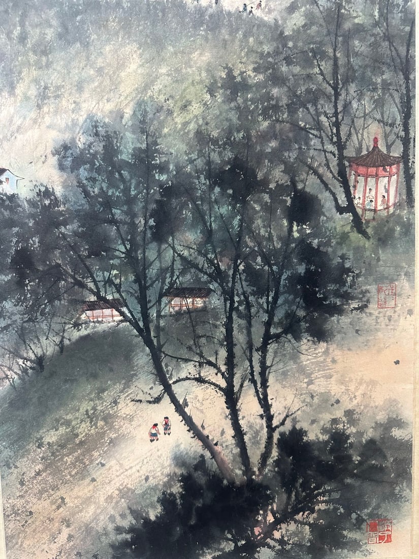 Fu Baoshi Four Landscape Hanging Scrolls - 15