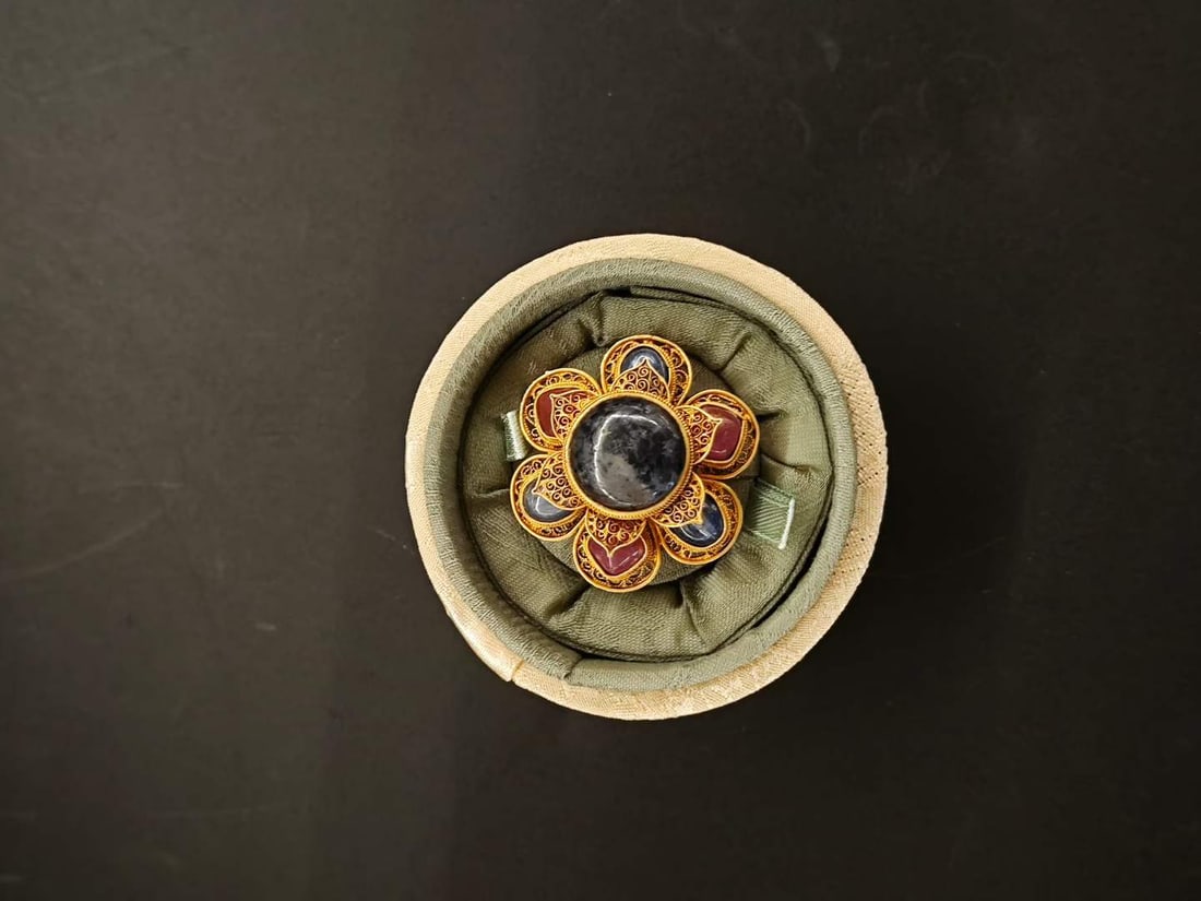 Gilt Silver Filigree Gem-set Ring (1 of 4)