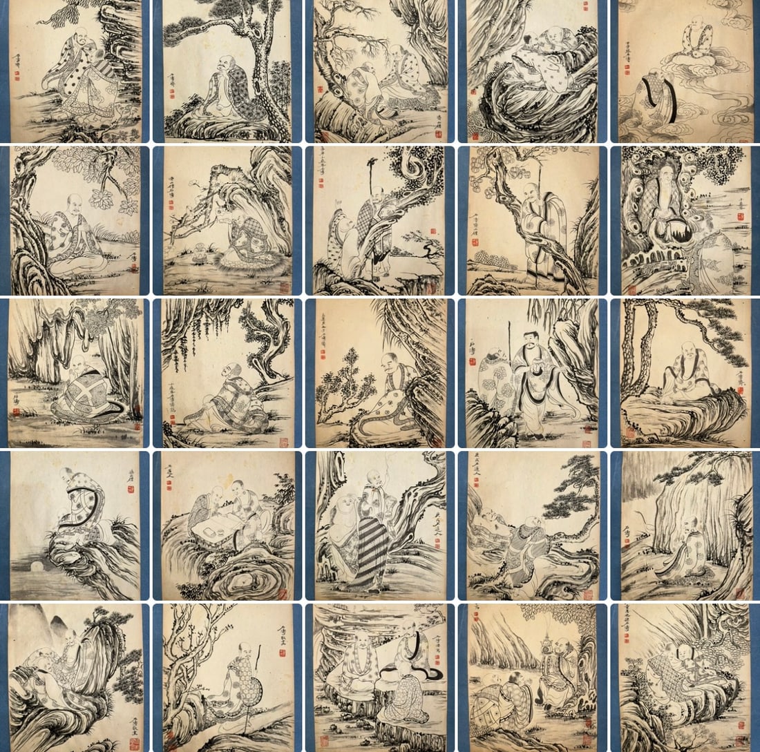 Shi Tao Arhat Album, 31 Leaves: Shi Tao Arhat Album, 31 Paintings, L35cm W26cm