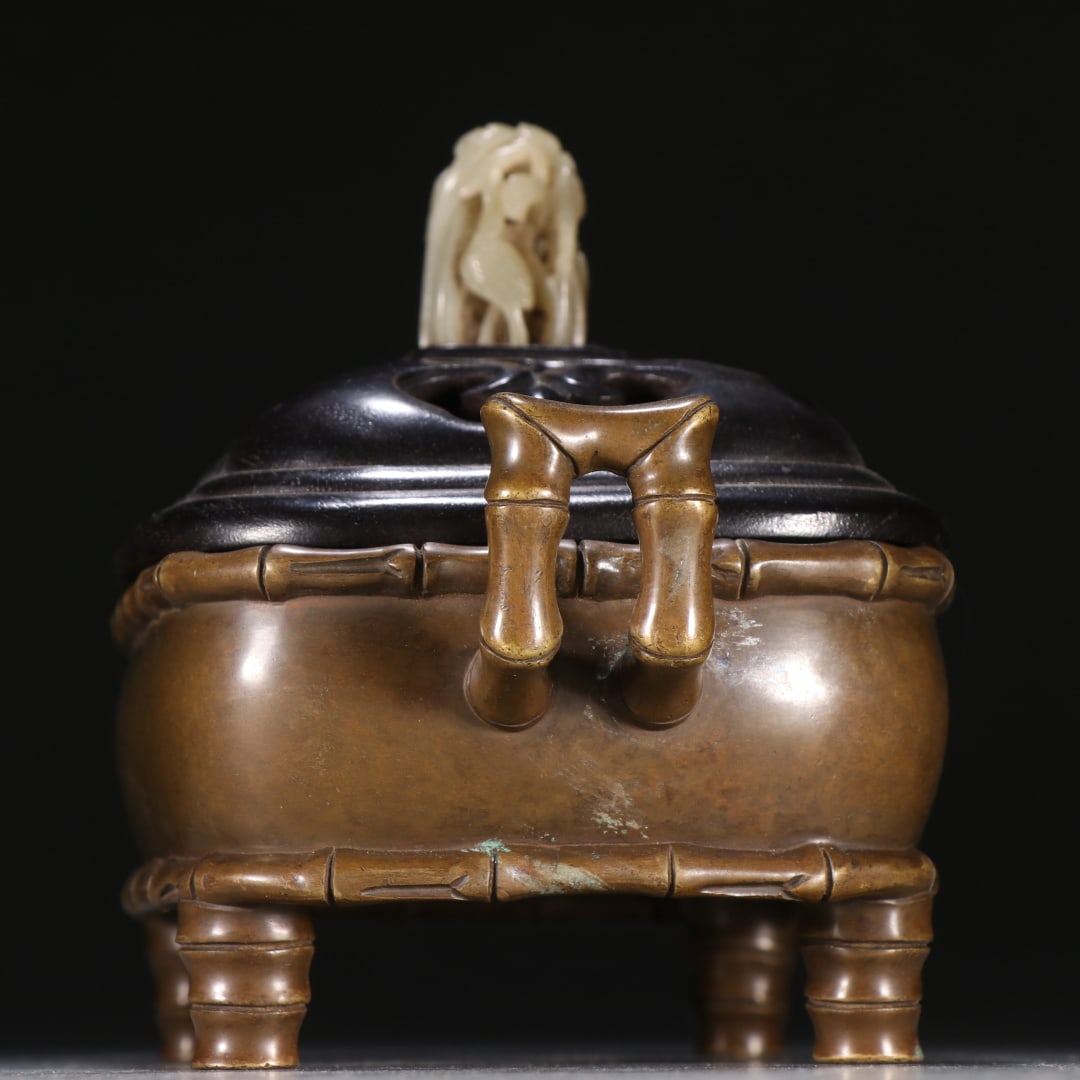 Ming Bamboo-pattern Upturned-ear Bronze Censer - 6