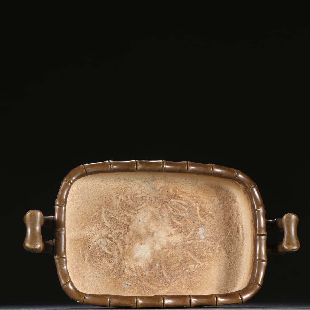 Ming Bamboo-pattern Upturned-ear Bronze Censer - 7