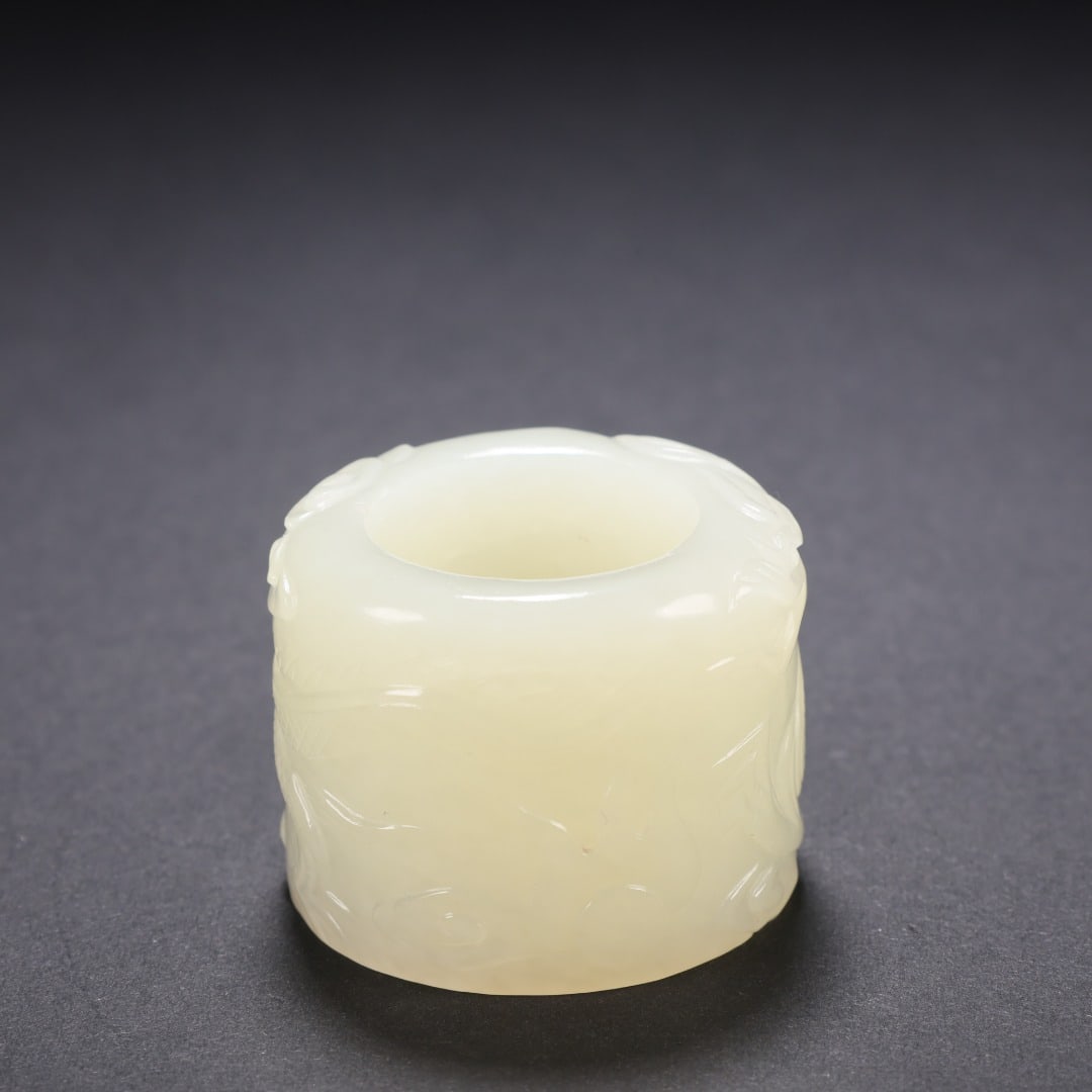 Hetian Jade Dragon Thumb Ring - 3