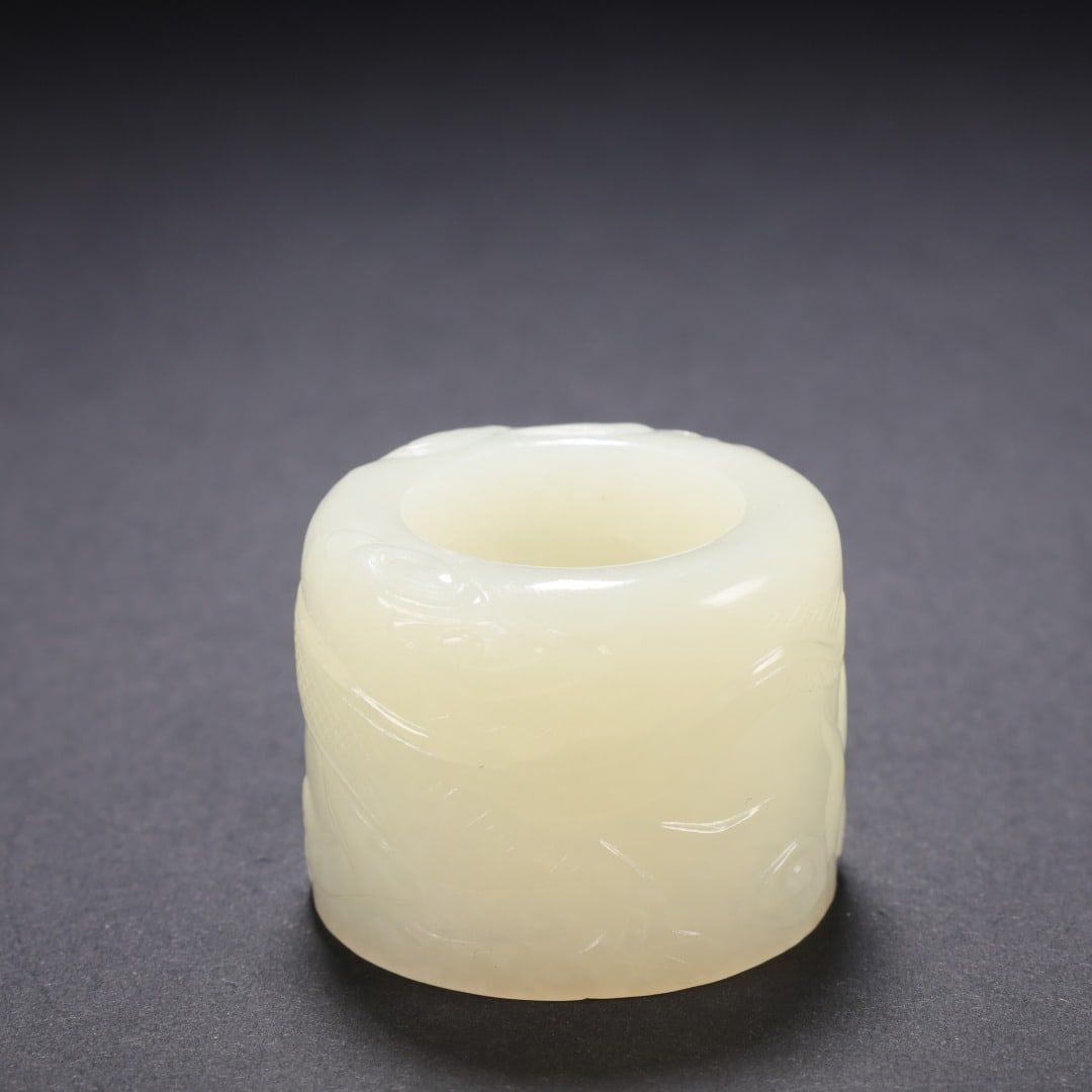 Hetian Jade Dragon Thumb Ring - 4