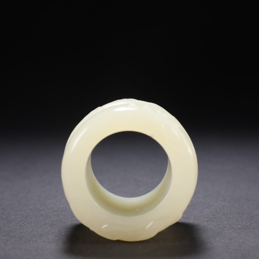 Hetian Jade Dragon Thumb Ring - 8