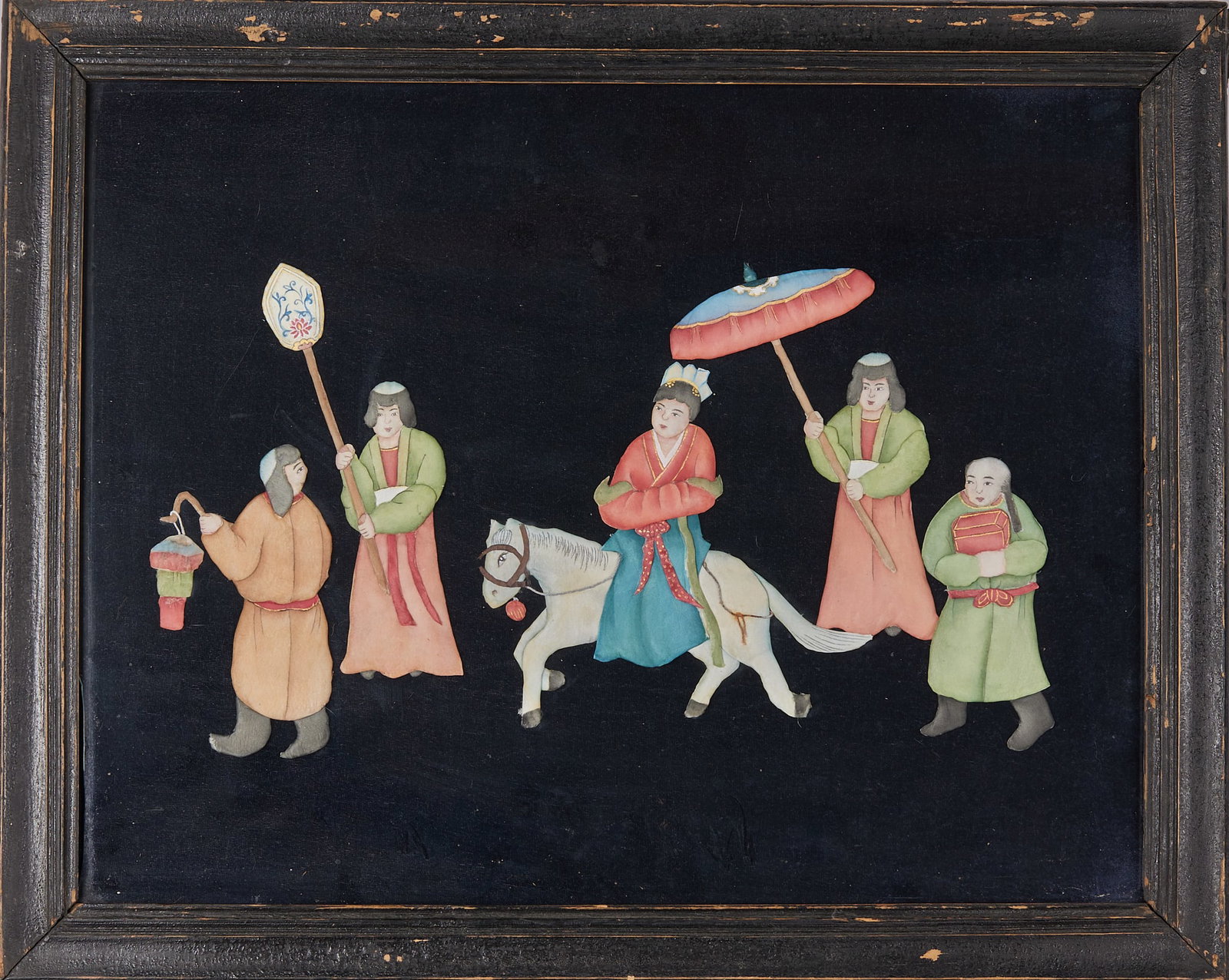 Pre-Ming Kitan Figure Travel Frame: Pre-Ming Liao Figure Relief Framed Art, L68cm W54cm