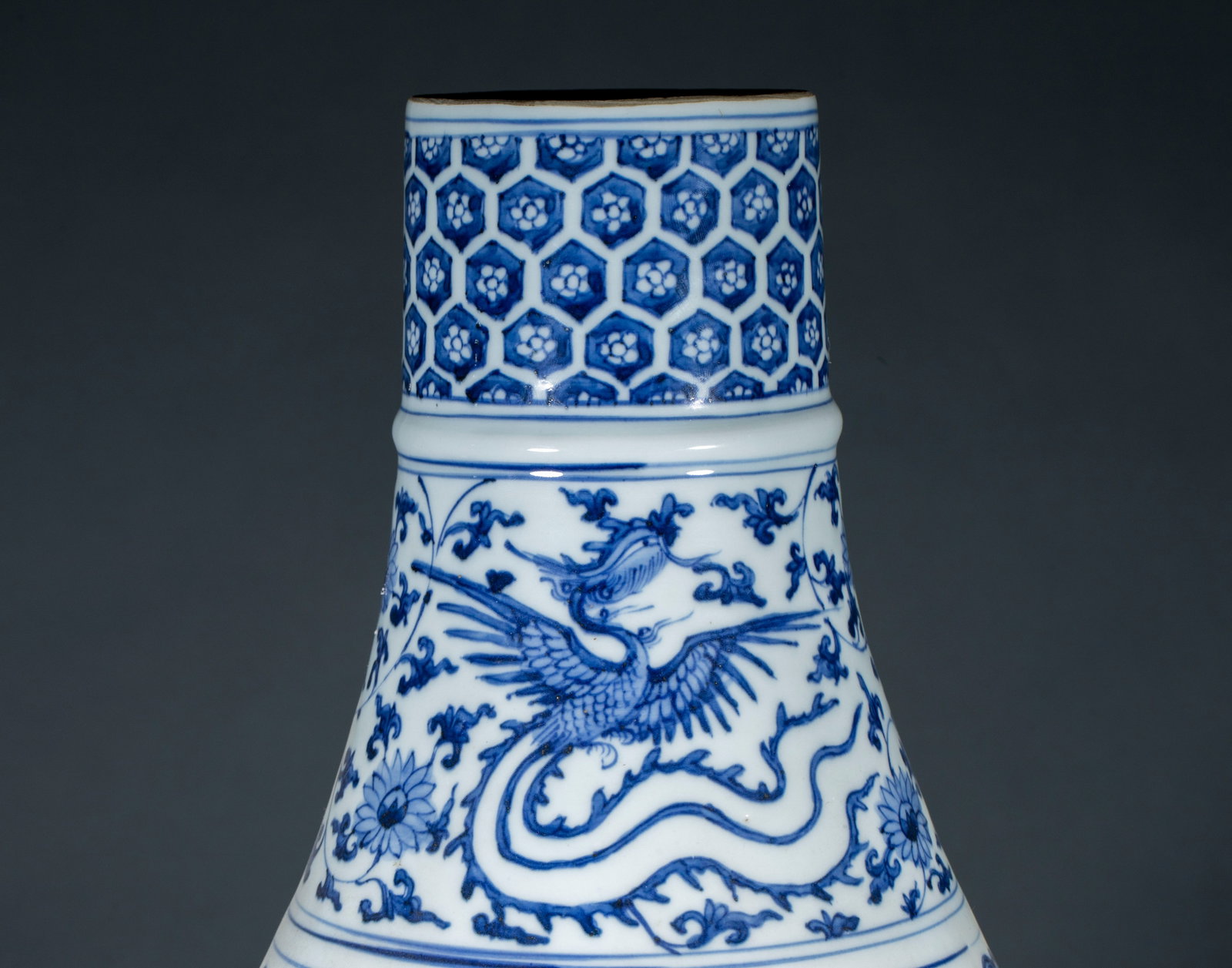 Ming Dragon Phoenix Auspicious Vase - 13