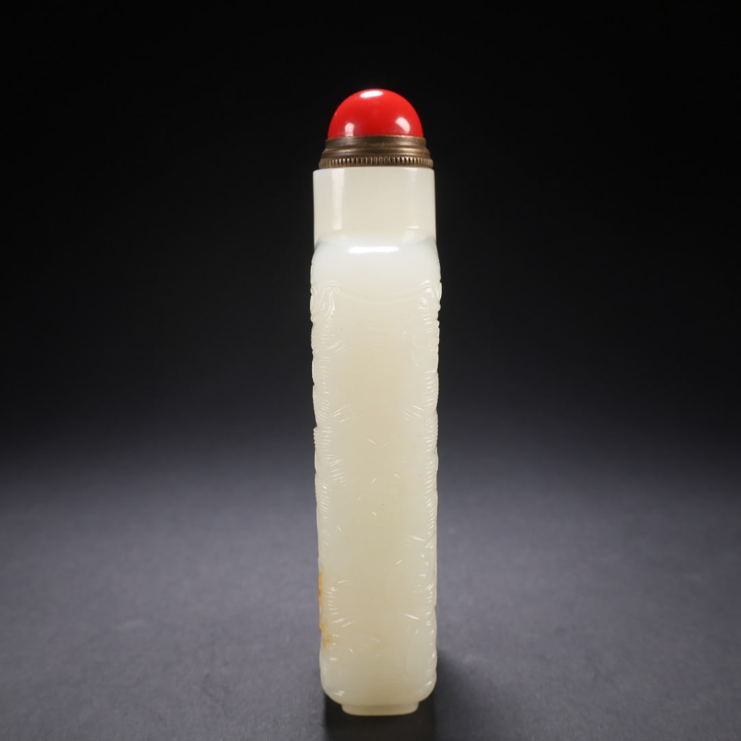 Hetian Jade Figural Snuff Bottle - 5