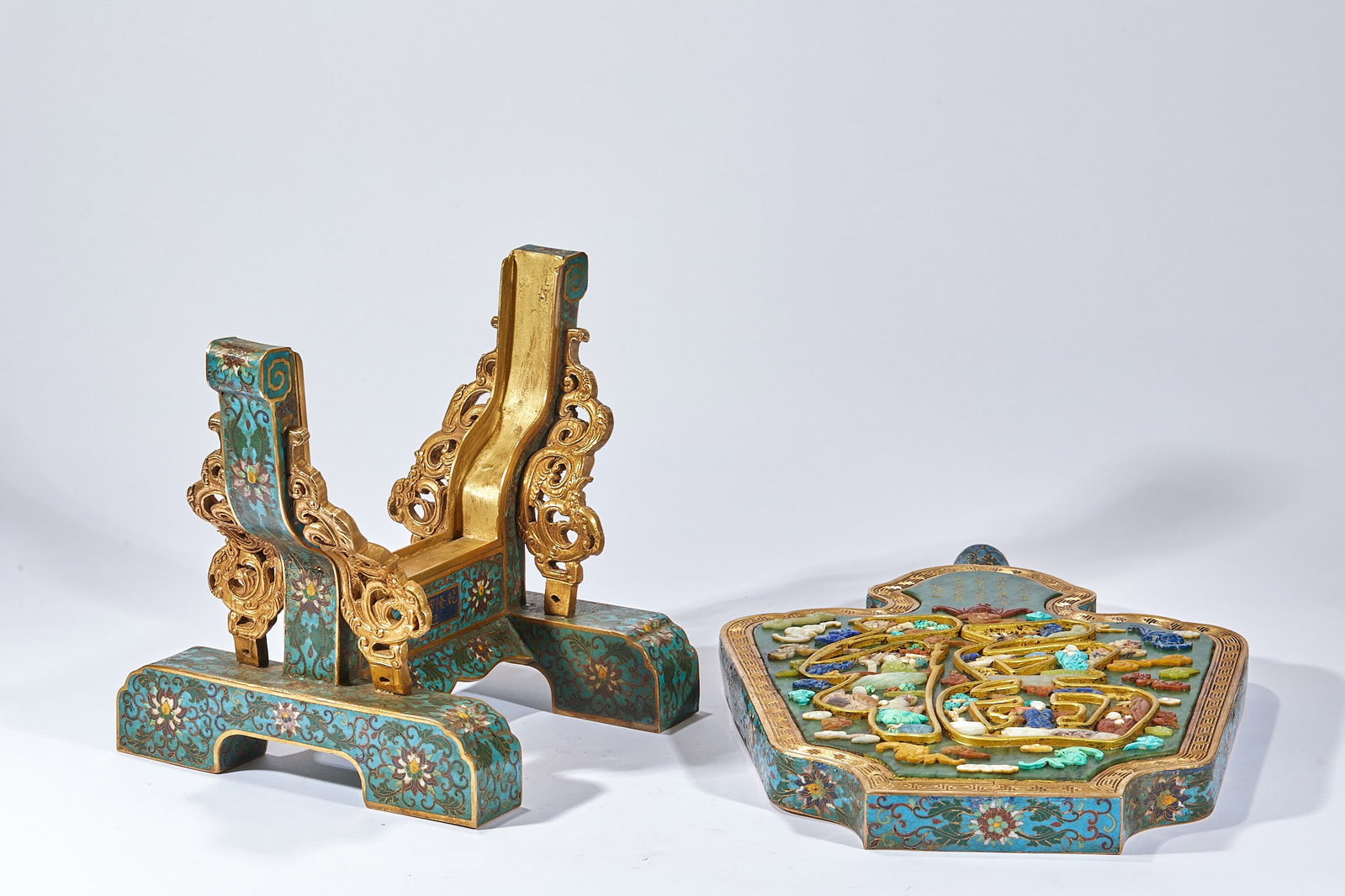 Qianlong Enamel Fu Character Screen - 5