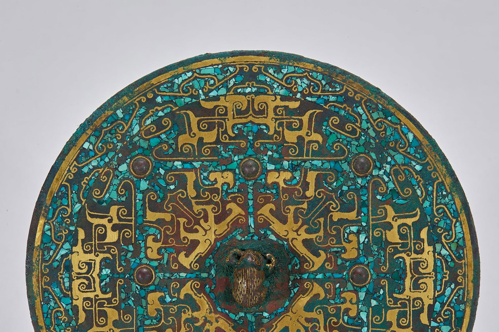 Pre-Ming Swastika Pattern Gold-silver Bronze Mirror - 3